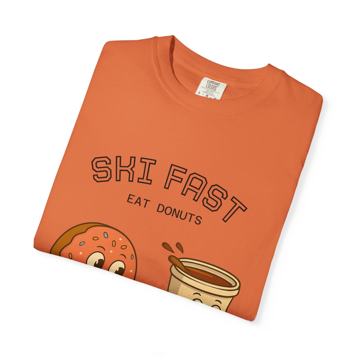 Skiing Donuts T-Shirt, Funny Ski Tee, Unisex Graphic Tee, Winter Apparel, Foodie Gift, Casual Wear