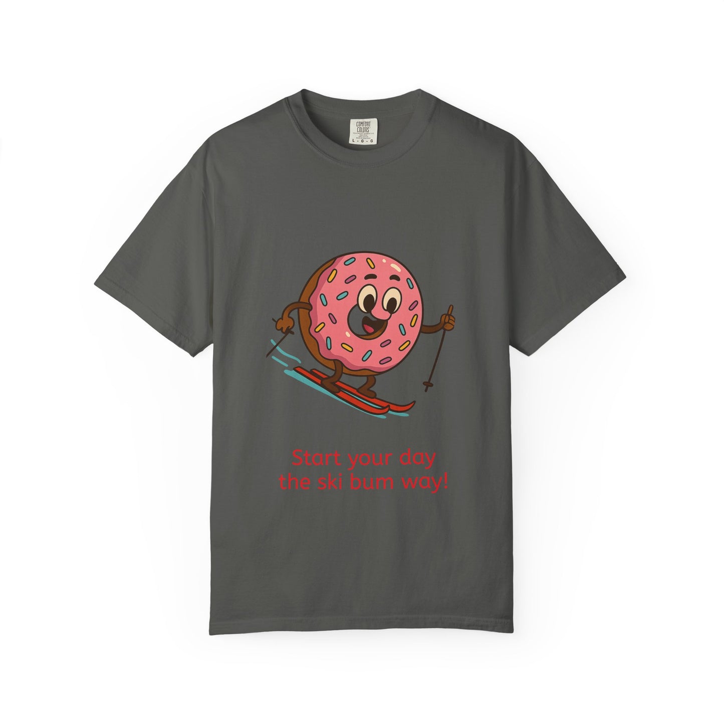 Ski Bum Doughnut T-Shirt, Unisex Tee, Fun Winter Apparel, Skiing Gift, Holiday Shirt