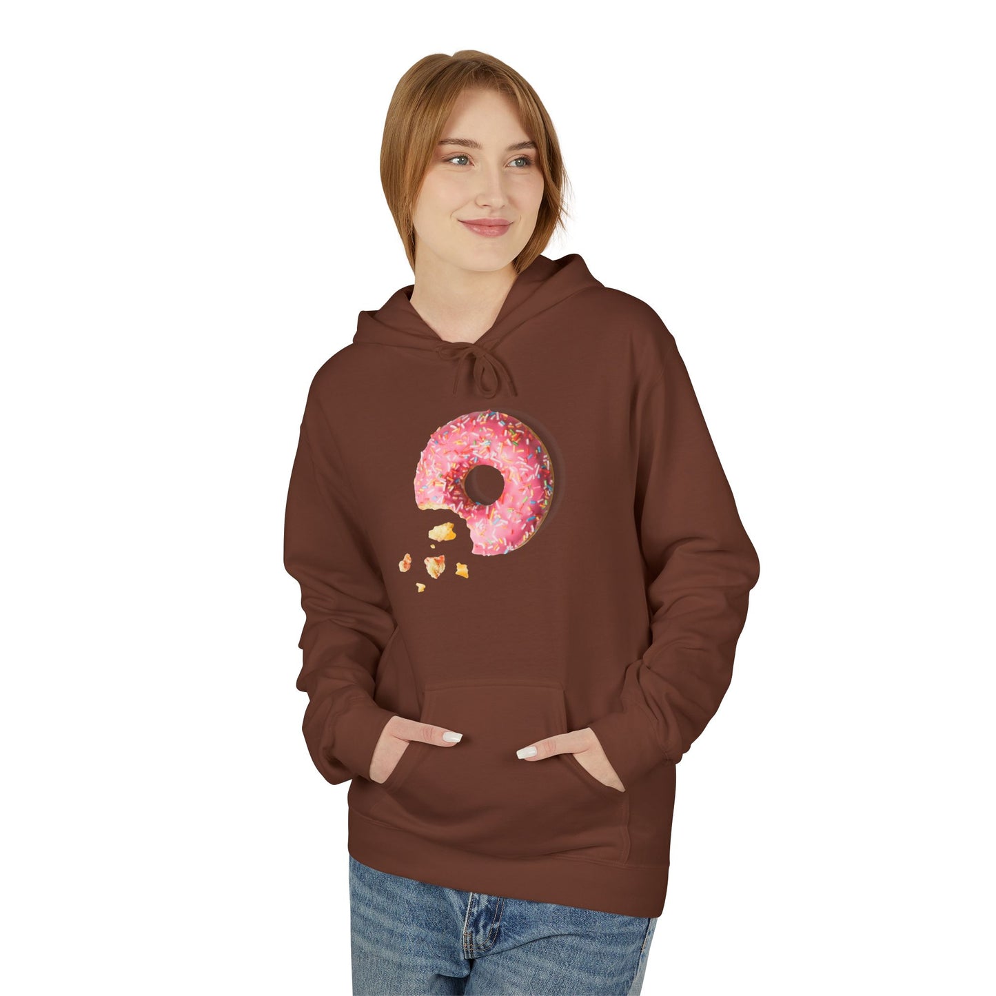 Donut Lover's Fleece Hoodie, Cozy Dessert Apparel, Bakery Gifts, Foodie Fashion, Valentines Day Wear, Unisex Hooded Sweatshirt
