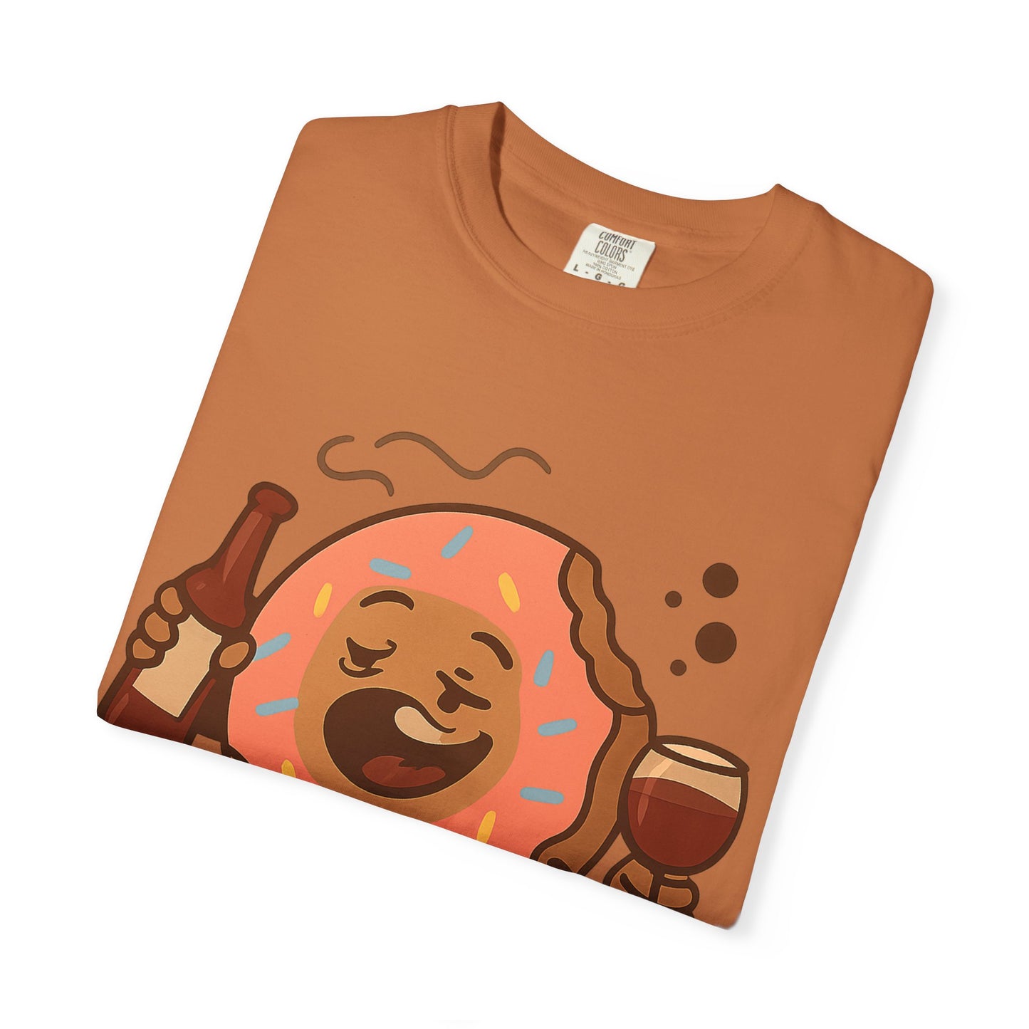 Wine & Donuts Unisex T-shirt - Funny Foodie Humor Tee, Kitchen Lover Gift, Party Wear, Brunch Outing, Drink & Dessert Fun