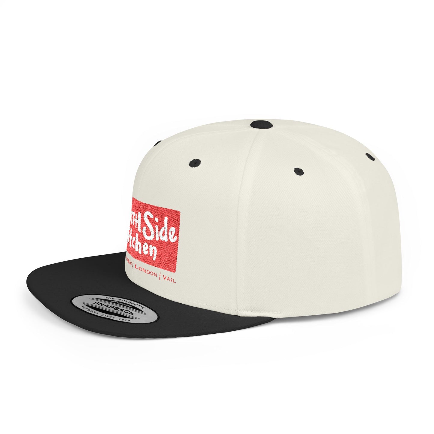 North Side Kitchen Flat Bill Snapback Hat | Urban Streetwear, Casual Style, Gift for Chefs, Trendy Accessory, Everyday Wear