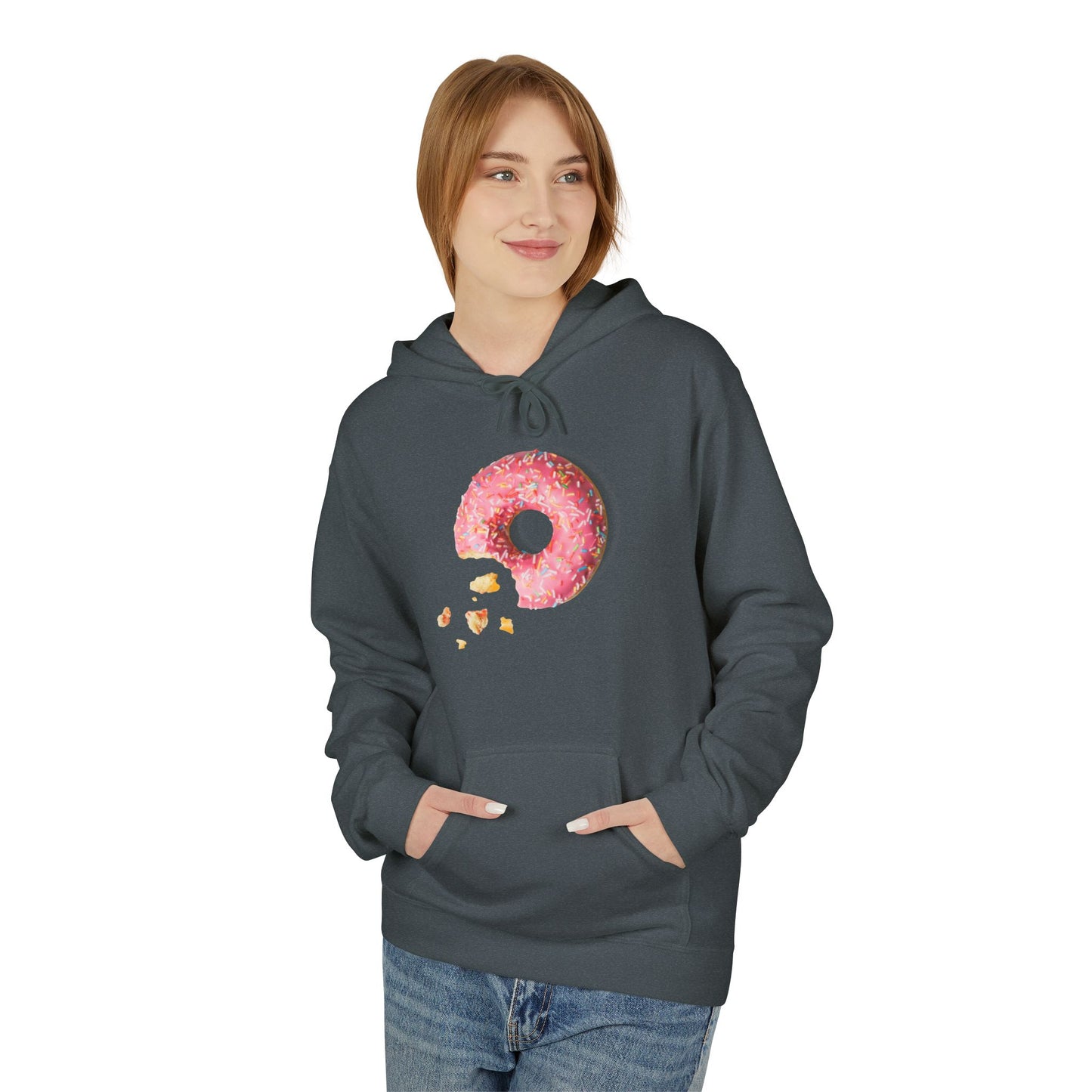 Donut Lover's Fleece Hoodie, Cozy Dessert Apparel, Bakery Gifts, Foodie Fashion, Valentines Day Wear, Unisex Hooded Sweatshirt