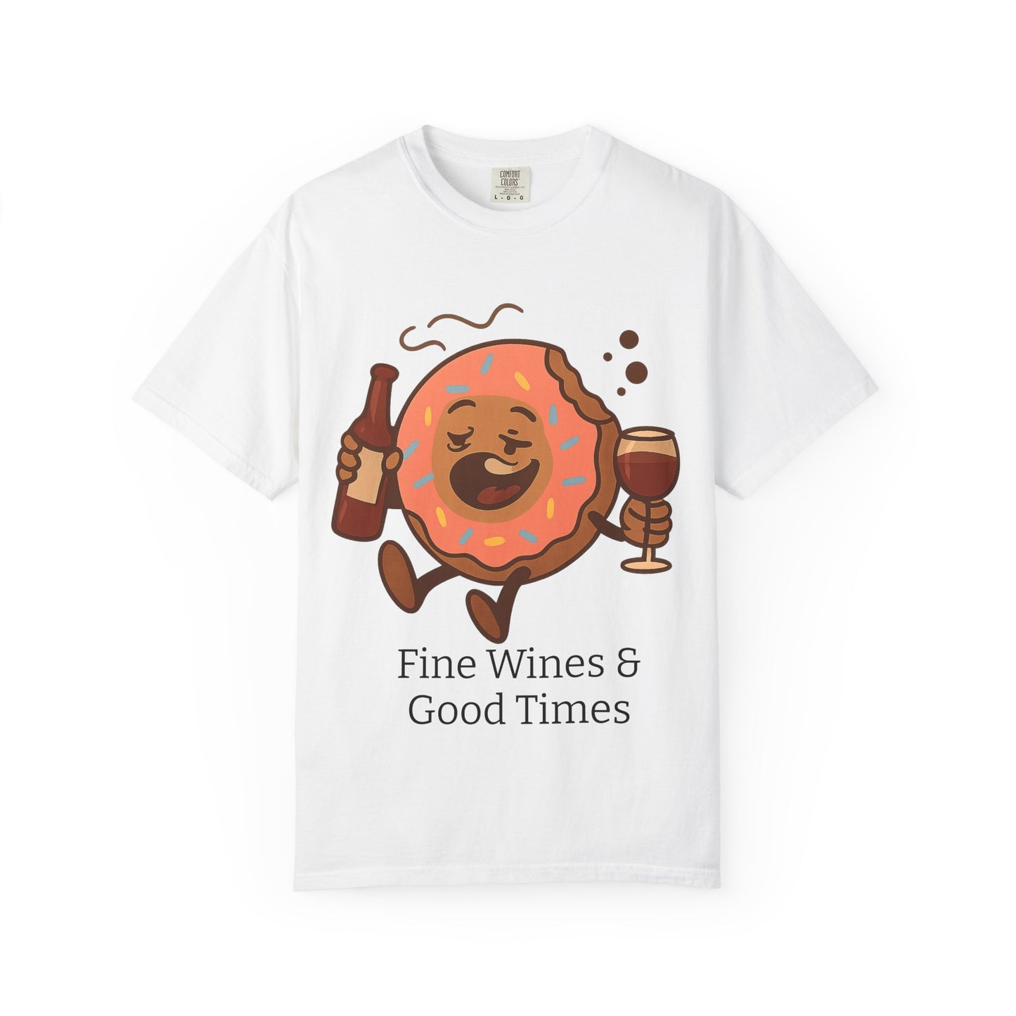 Wine & Donuts Unisex T-shirt - Funny Foodie Humor Tee, Kitchen Lover Gift, Party Wear, Brunch Outing, Drink & Dessert Fun