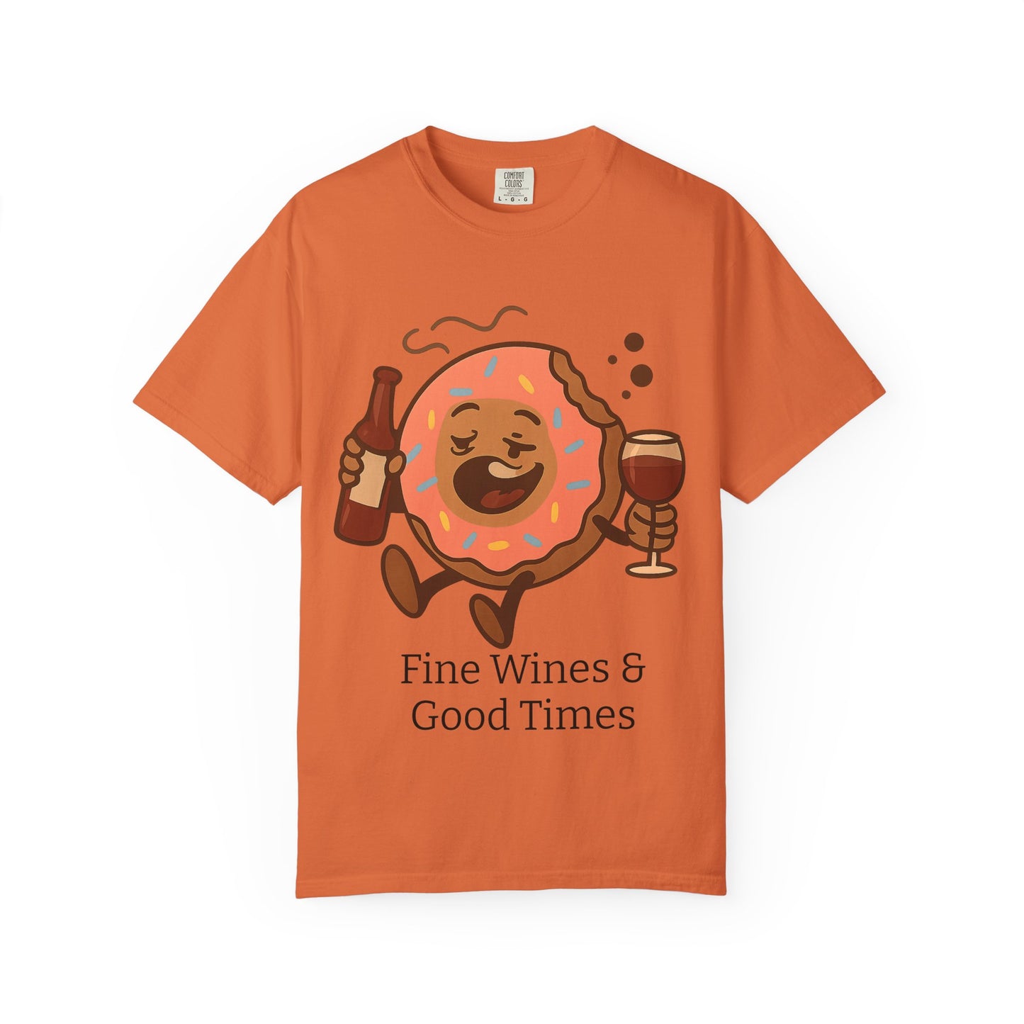 Wine & Donuts Unisex T-shirt - Funny Foodie Humor Tee, Kitchen Lover Gift, Party Wear, Brunch Outing, Drink & Dessert Fun