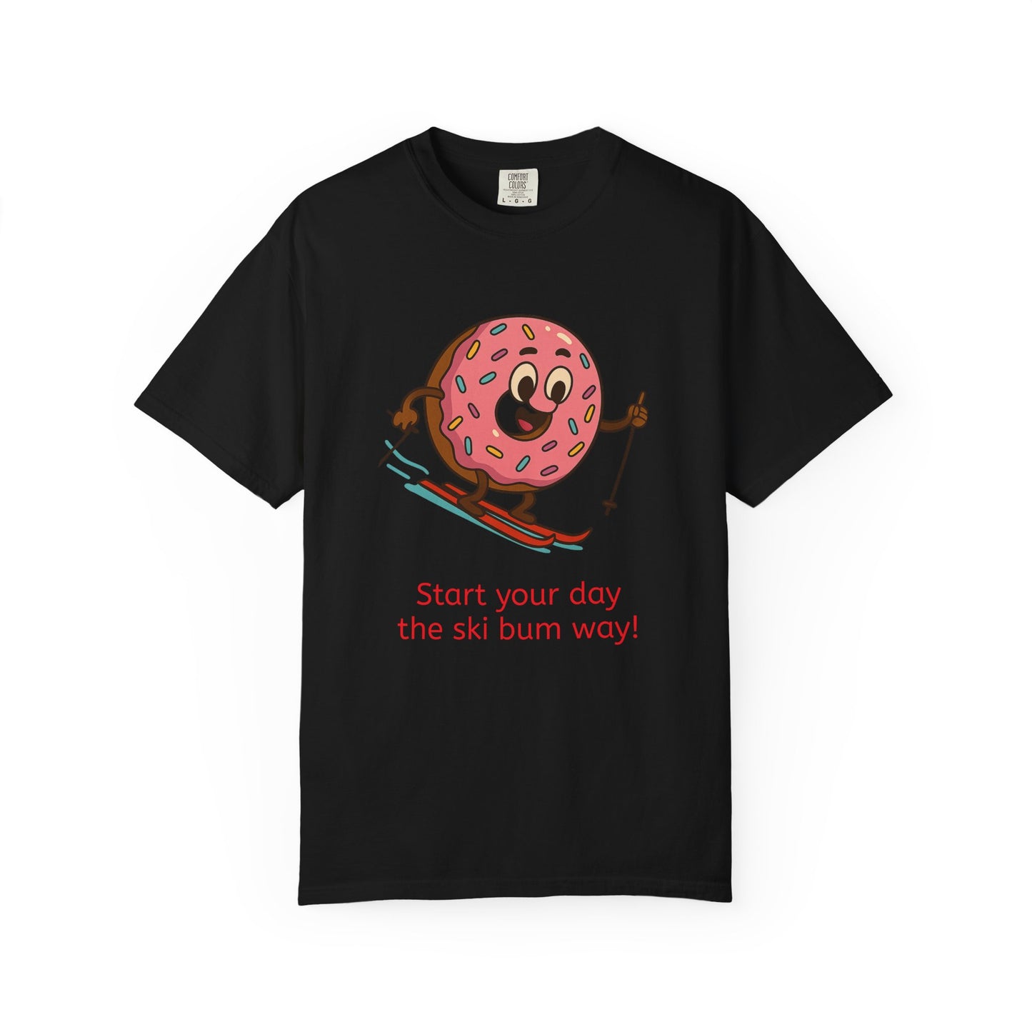 Ski Bum Doughnut T-Shirt, Unisex Tee, Fun Winter Apparel, Skiing Gift, Holiday Shirt