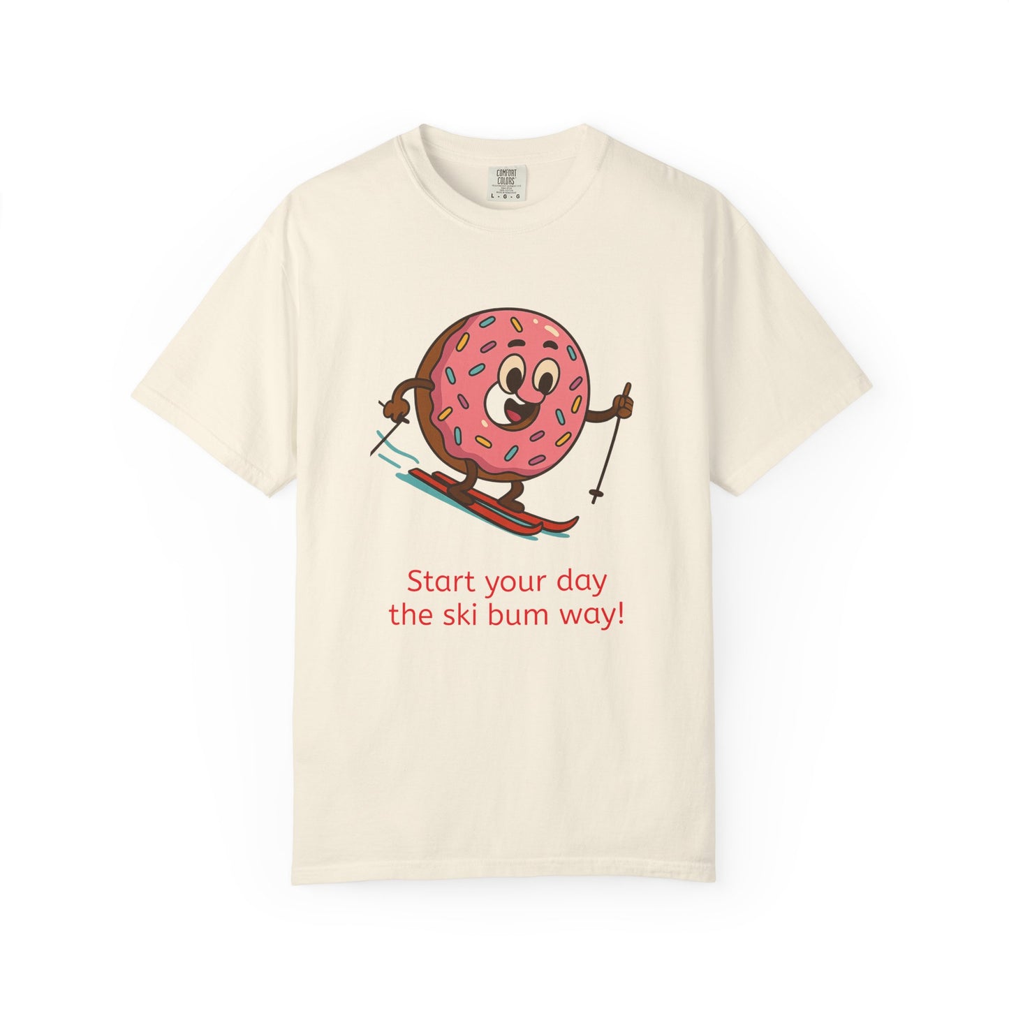 Ski Bum Doughnut T-Shirt, Unisex Tee, Fun Winter Apparel, Skiing Gift, Holiday Shirt