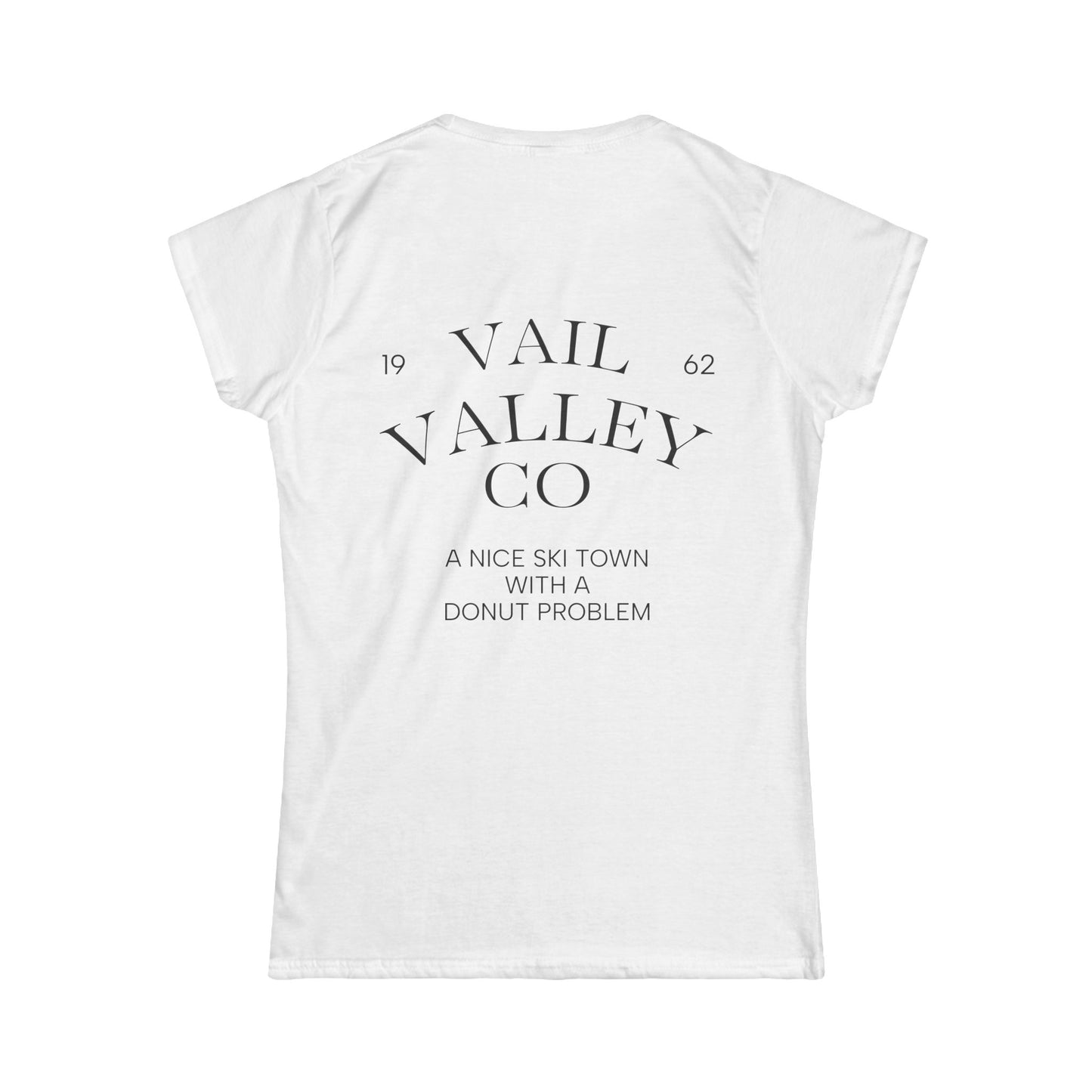 Playful Women’s T-Shirt: Donut Enthusiasts, Casual Wear, Fun Gift, Ski Town Vibes, Foodie Fashion
