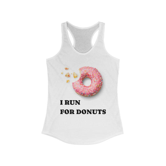 Donut Runner Tank, Fun Workout Top, Women's Racerback Shirt, Fitness Apparel, Gift for Runners, Cute Exercise Wear