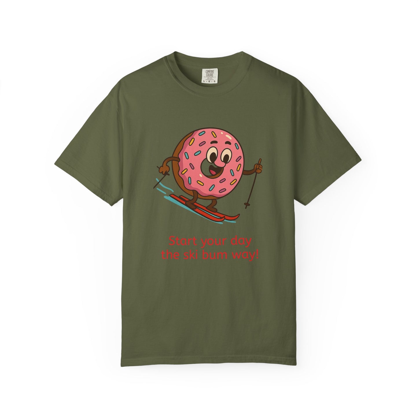 Ski Bum Doughnut T-Shirt, Unisex Tee, Fun Winter Apparel, Skiing Gift, Holiday Shirt
