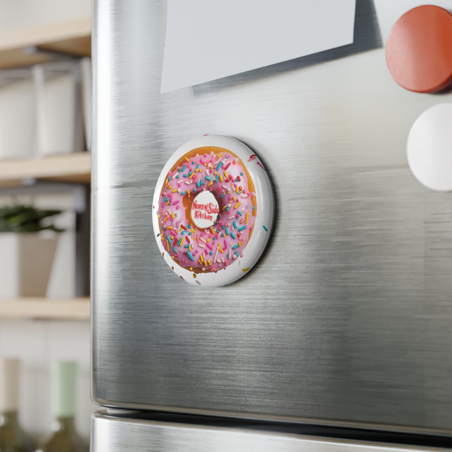Donut-Inspired Button Magnet Set - Fun Kitchen Decor, Gift for Food Lovers, Party Favor, Cute Home Accessory, Round Magnets