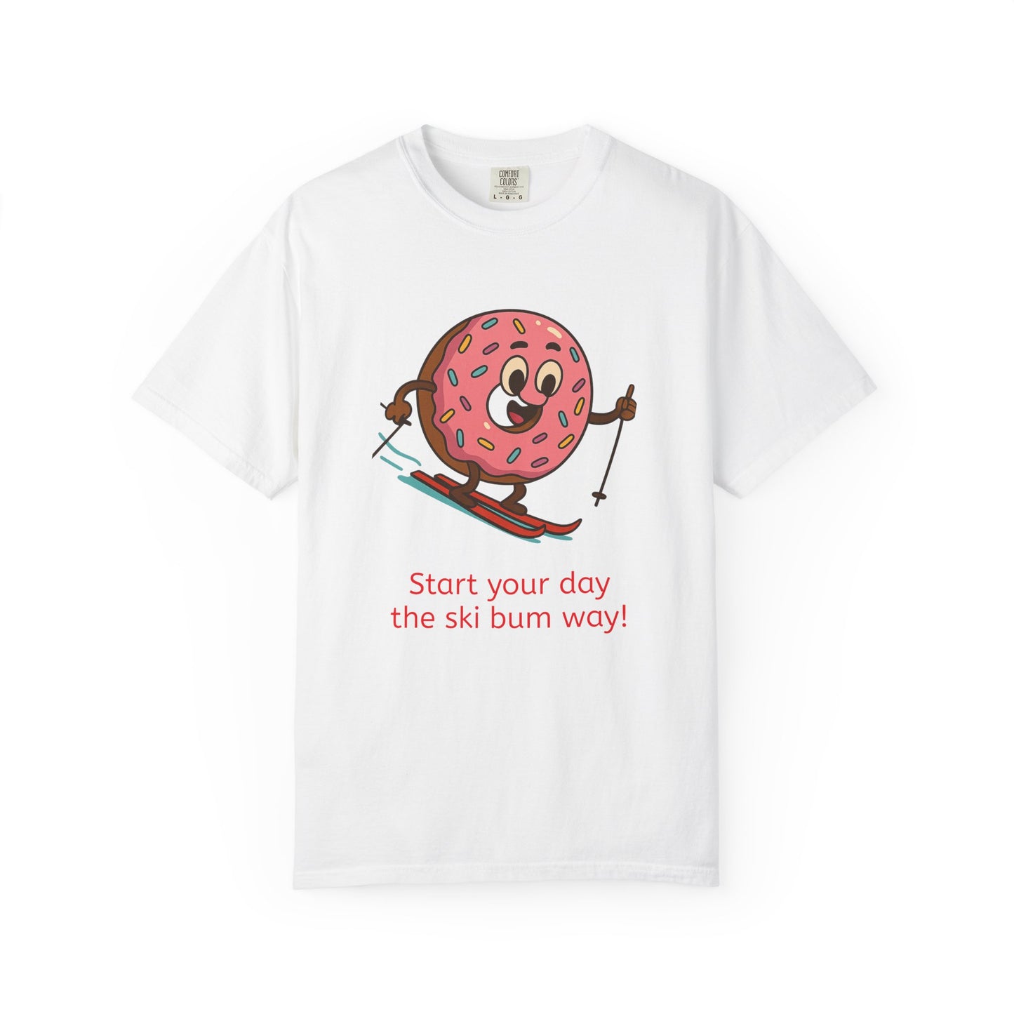 Ski Bum Doughnut T-Shirt, Unisex Tee, Fun Winter Apparel, Skiing Gift, Holiday Shirt