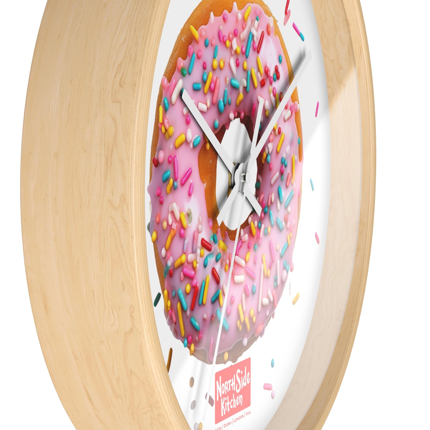 Sweet Treats Wall Clock - Pink Donut Decor, Kitchen Wall Art, Gift for Foodies, Bakery Decor, Sweet Tooth