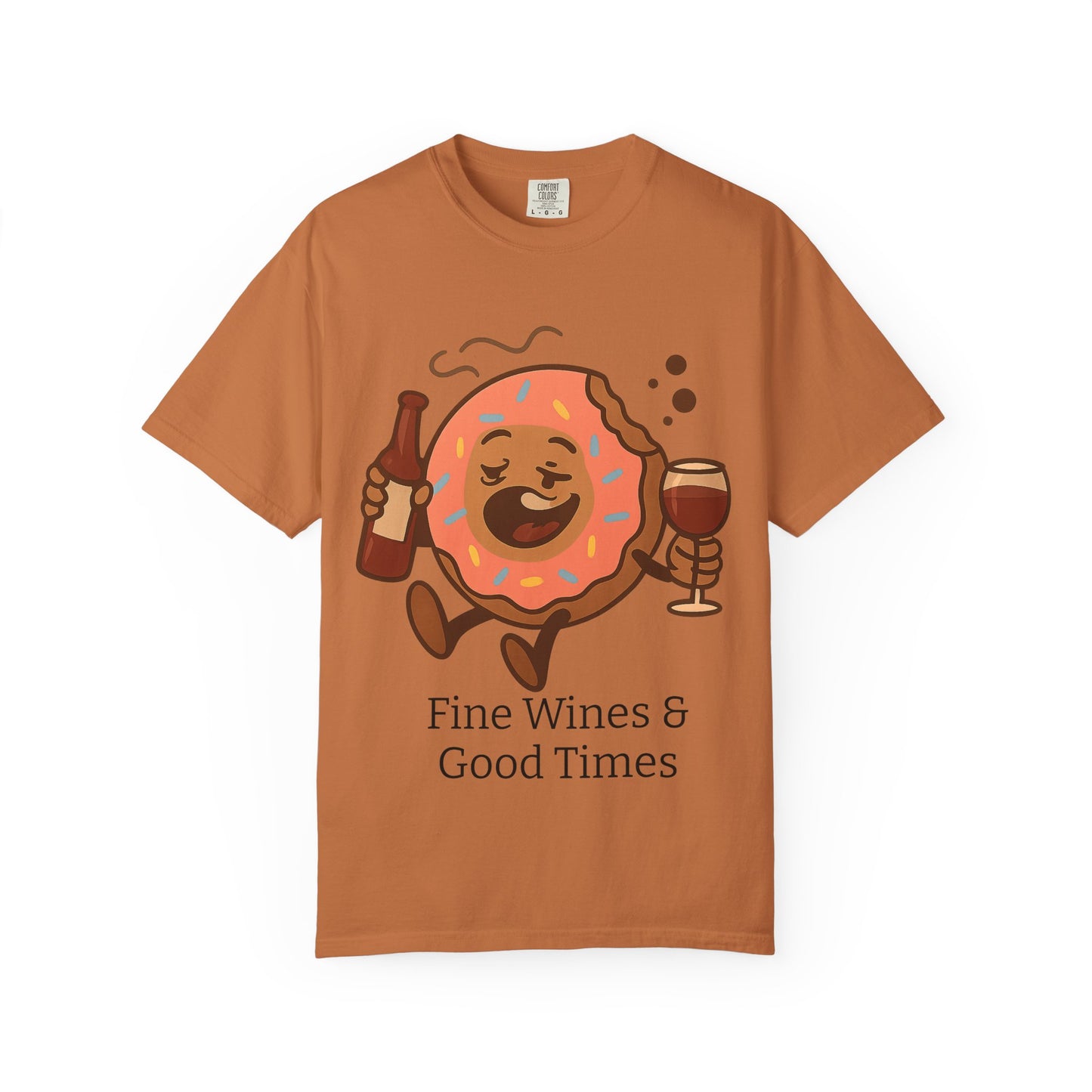 Wine & Donuts Unisex T-shirt - Funny Foodie Humor Tee, Kitchen Lover Gift, Party Wear, Brunch Outing, Drink & Dessert Fun