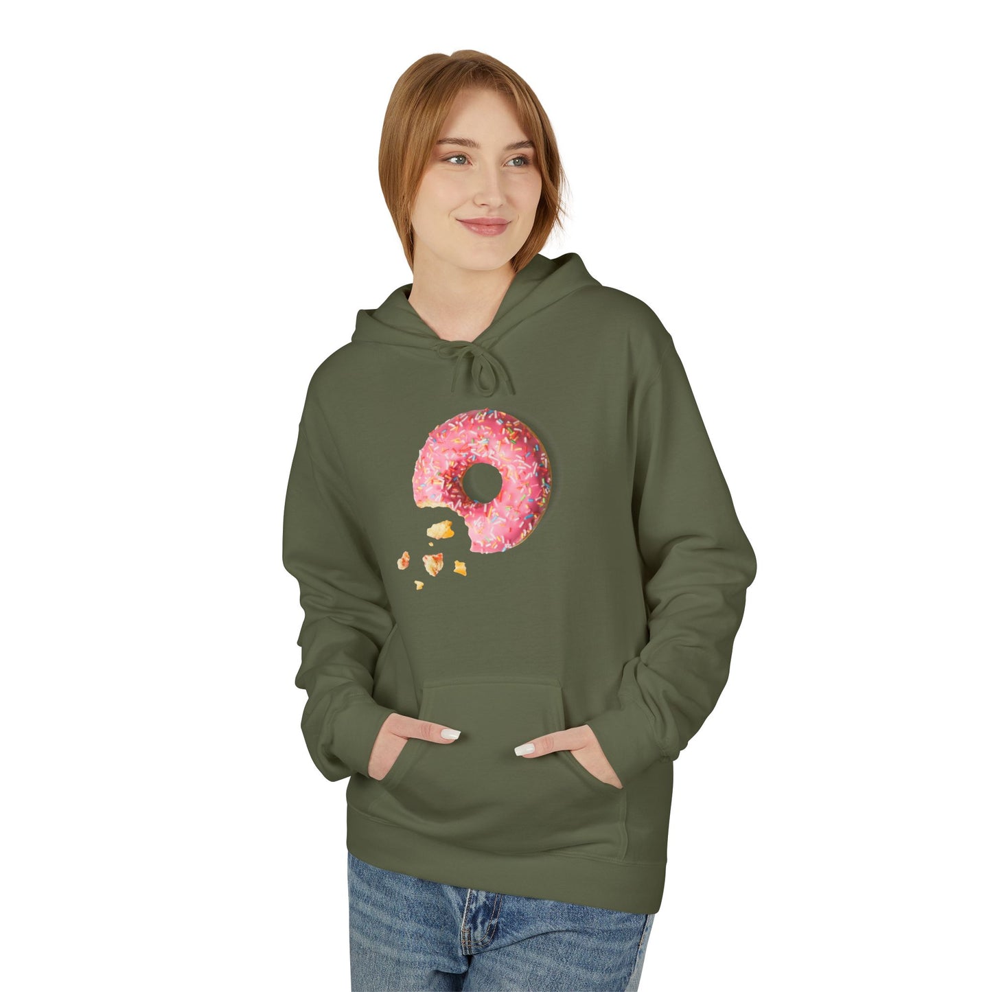 Donut Lover's Fleece Hoodie, Cozy Dessert Apparel, Bakery Gifts, Foodie Fashion, Valentines Day Wear, Unisex Hooded Sweatshirt