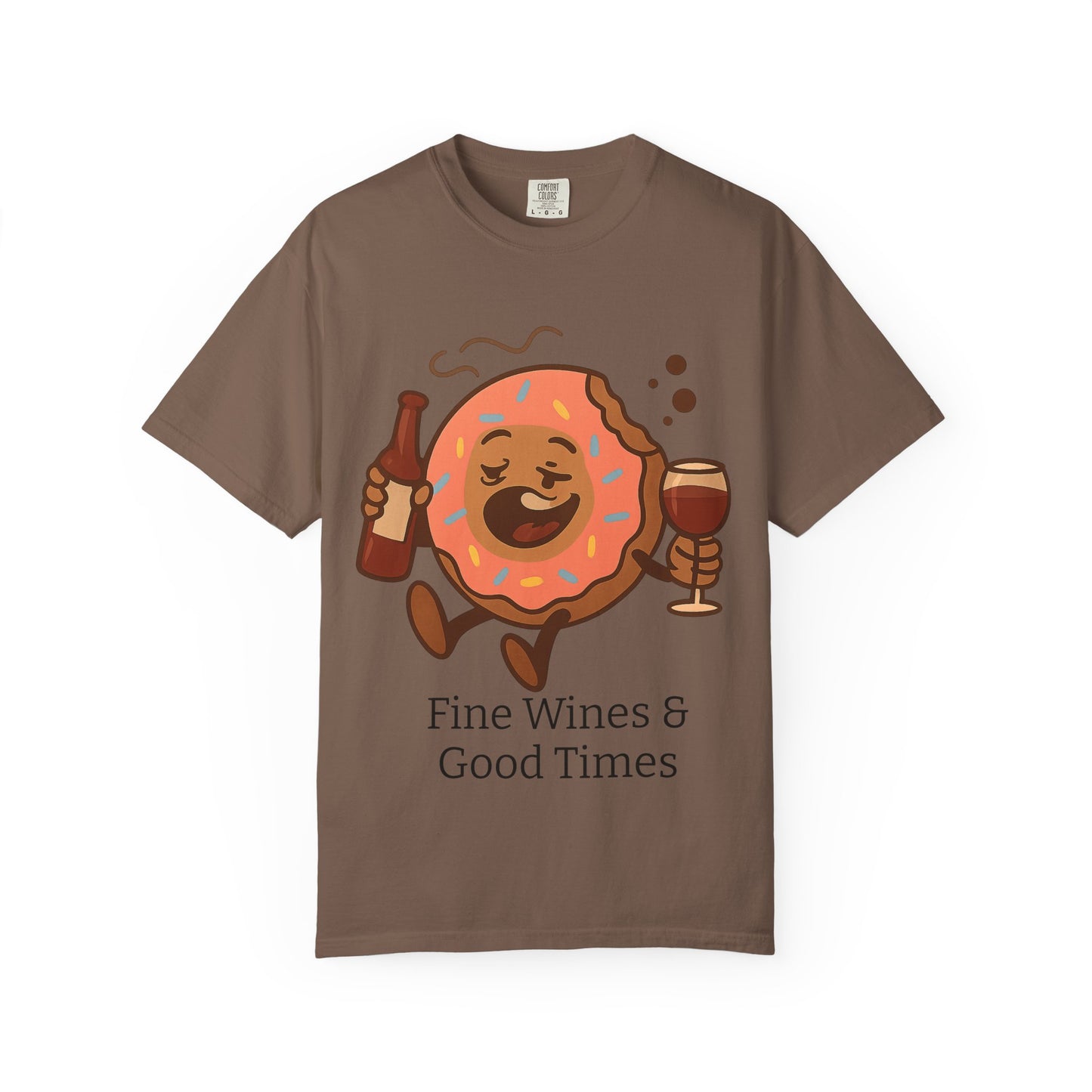 Wine & Donuts Unisex T-shirt - Funny Foodie Humor Tee, Kitchen Lover Gift, Party Wear, Brunch Outing, Drink & Dessert Fun