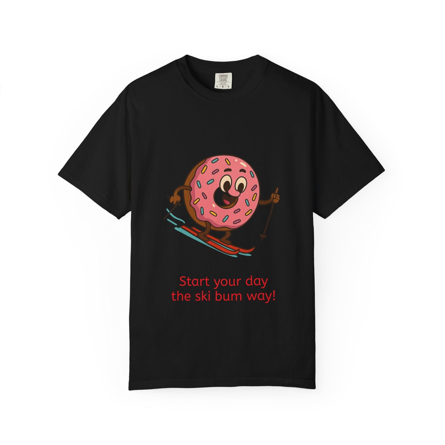 Ski Bum Doughnut T-Shirt, Unisex Tee, Fun Winter Apparel, Skiing Gift, Holiday Shirt