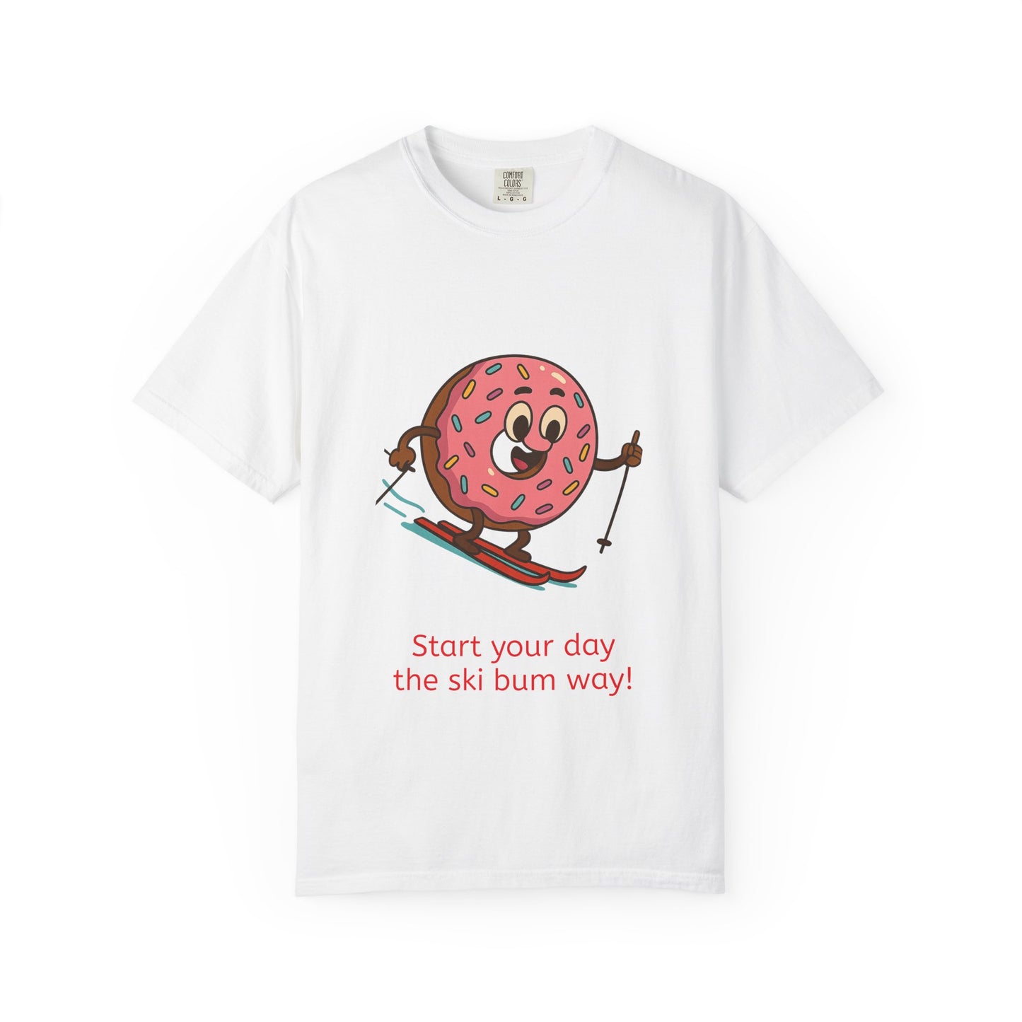 Ski Bum Doughnut T-Shirt, Unisex Tee, Fun Winter Apparel, Skiing Gift, Holiday Shirt