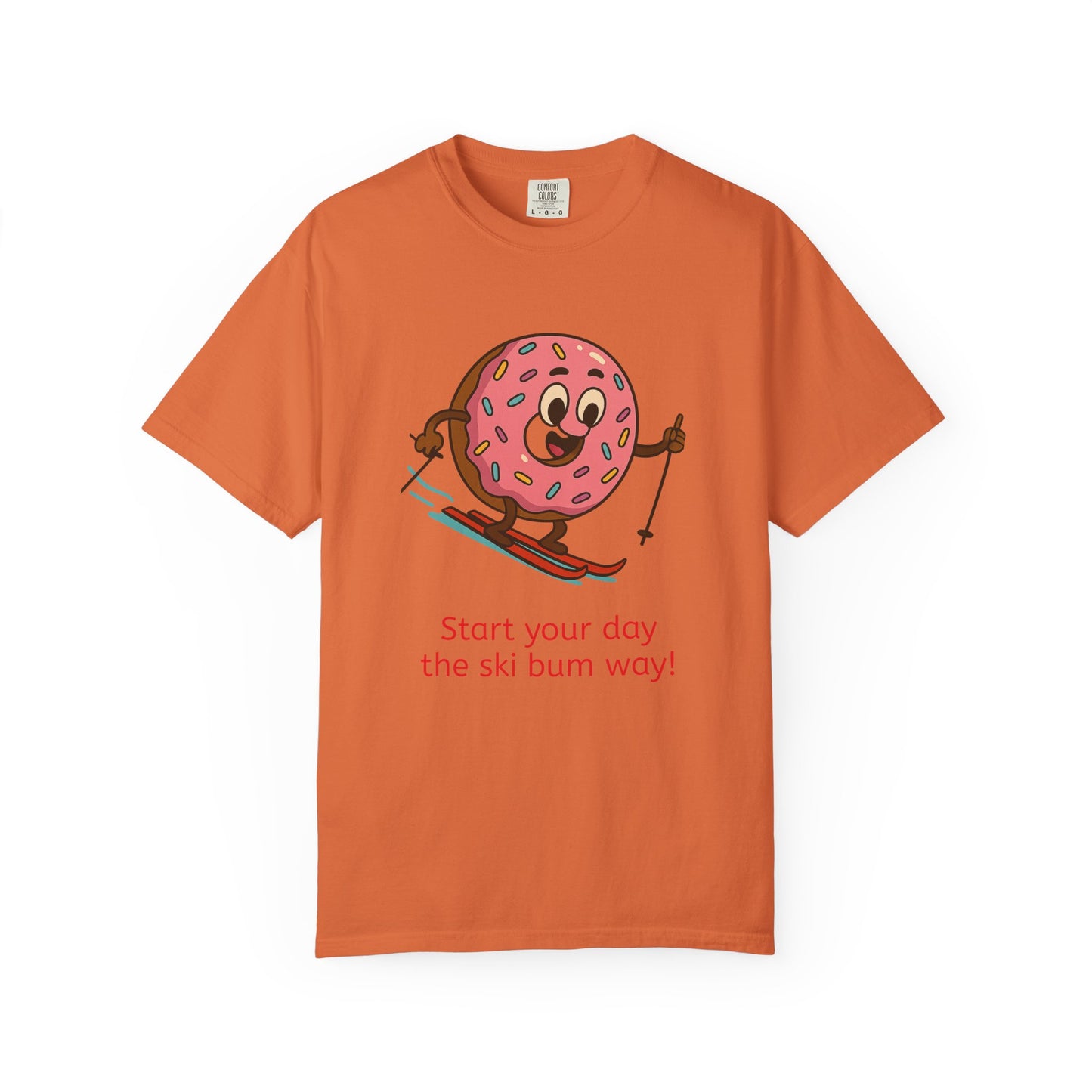 Ski Bum Doughnut T-Shirt, Unisex Tee, Fun Winter Apparel, Skiing Gift, Holiday Shirt