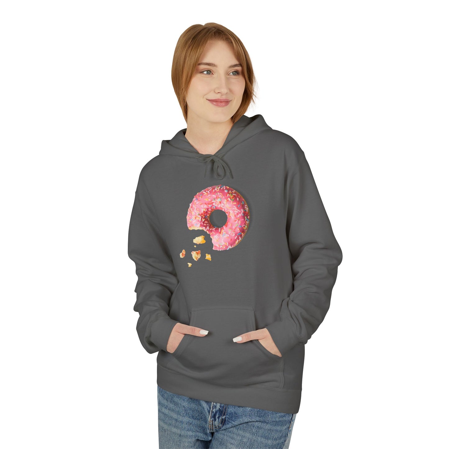Donut Lover's Fleece Hoodie, Cozy Dessert Apparel, Bakery Gifts, Foodie Fashion, Valentines Day Wear, Unisex Hooded Sweatshirt