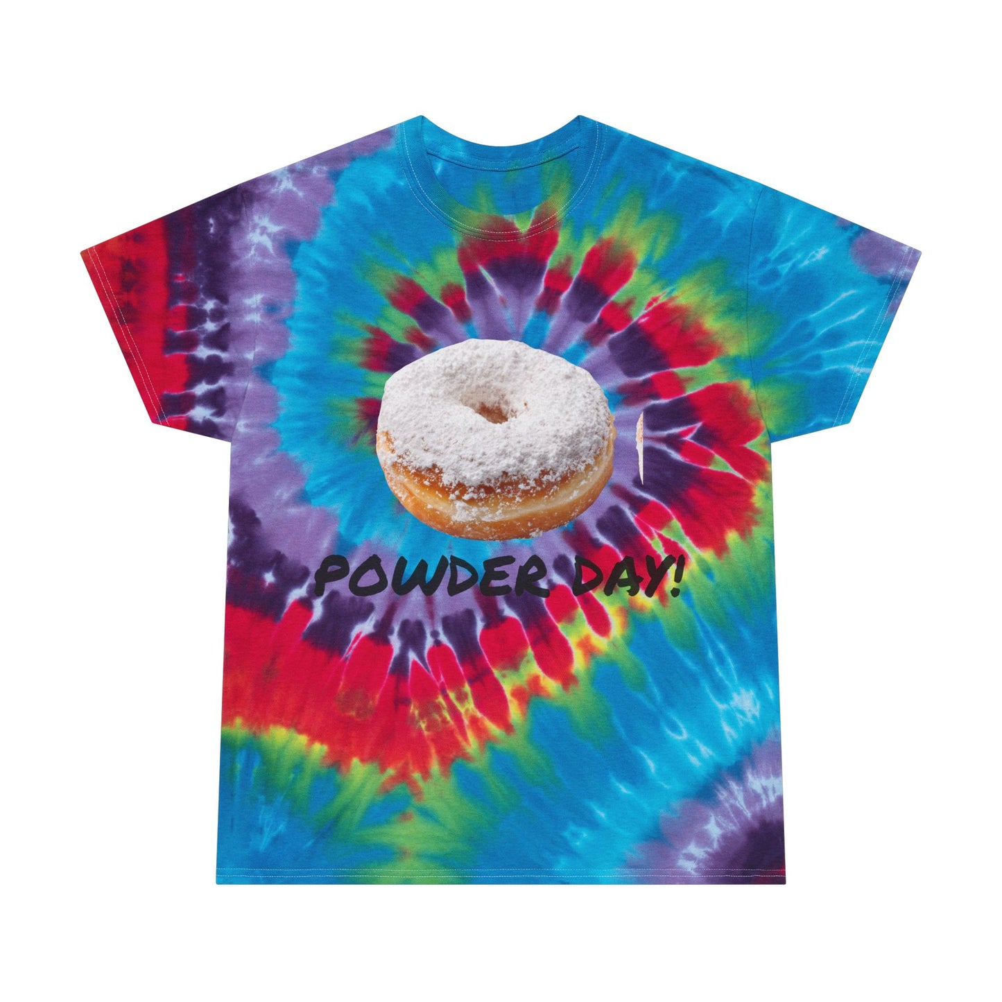 Vibrant Tie-Dye Tee, Fun Powder Day & NorthSide Kitchen Design, Colorful Cotton Shirt for Casual Wear, Gift for Foodies and Ski Lovers