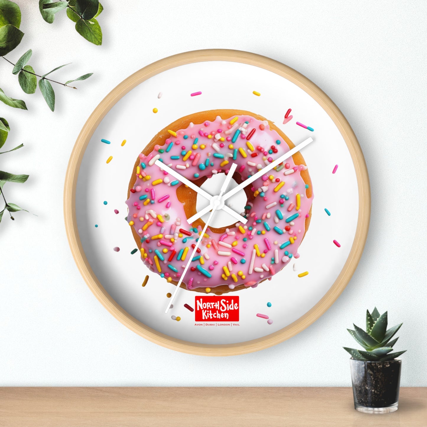 Sweet Treats Wall Clock - Pink Donut Decor, Kitchen Wall Art, Gift for Foodies, Bakery Decor, Sweet Tooth