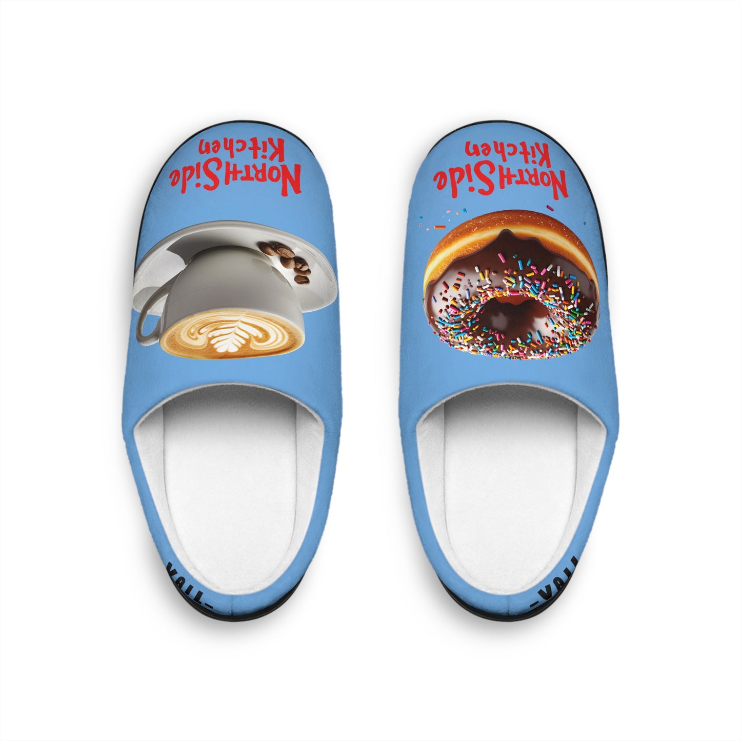 Cozy Men's Indoor Slippers with Donut and Coffee Design | Fun House Shoes, Gift for Him, Relaxation, Comfort Wear