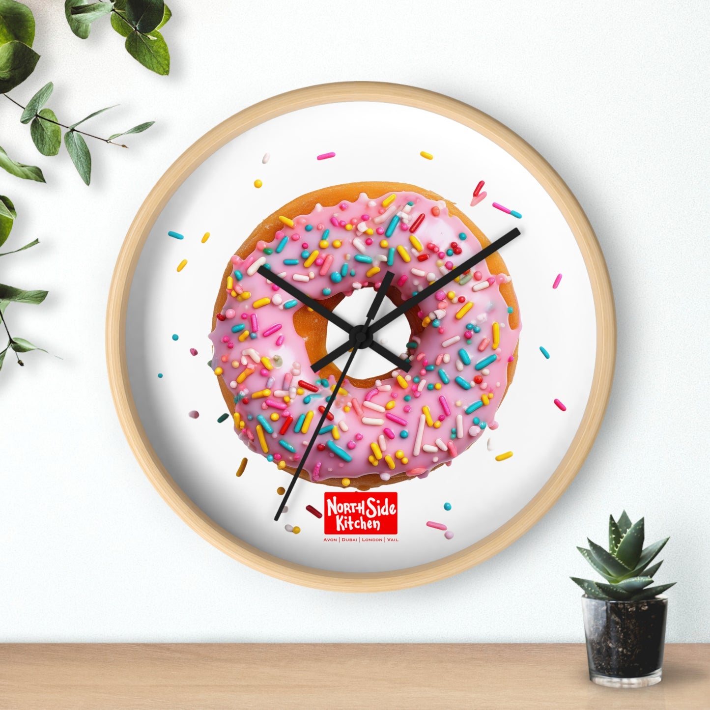 Sweet Treats Wall Clock - Pink Donut Decor, Kitchen Wall Art, Gift for Foodies, Bakery Decor, Sweet Tooth