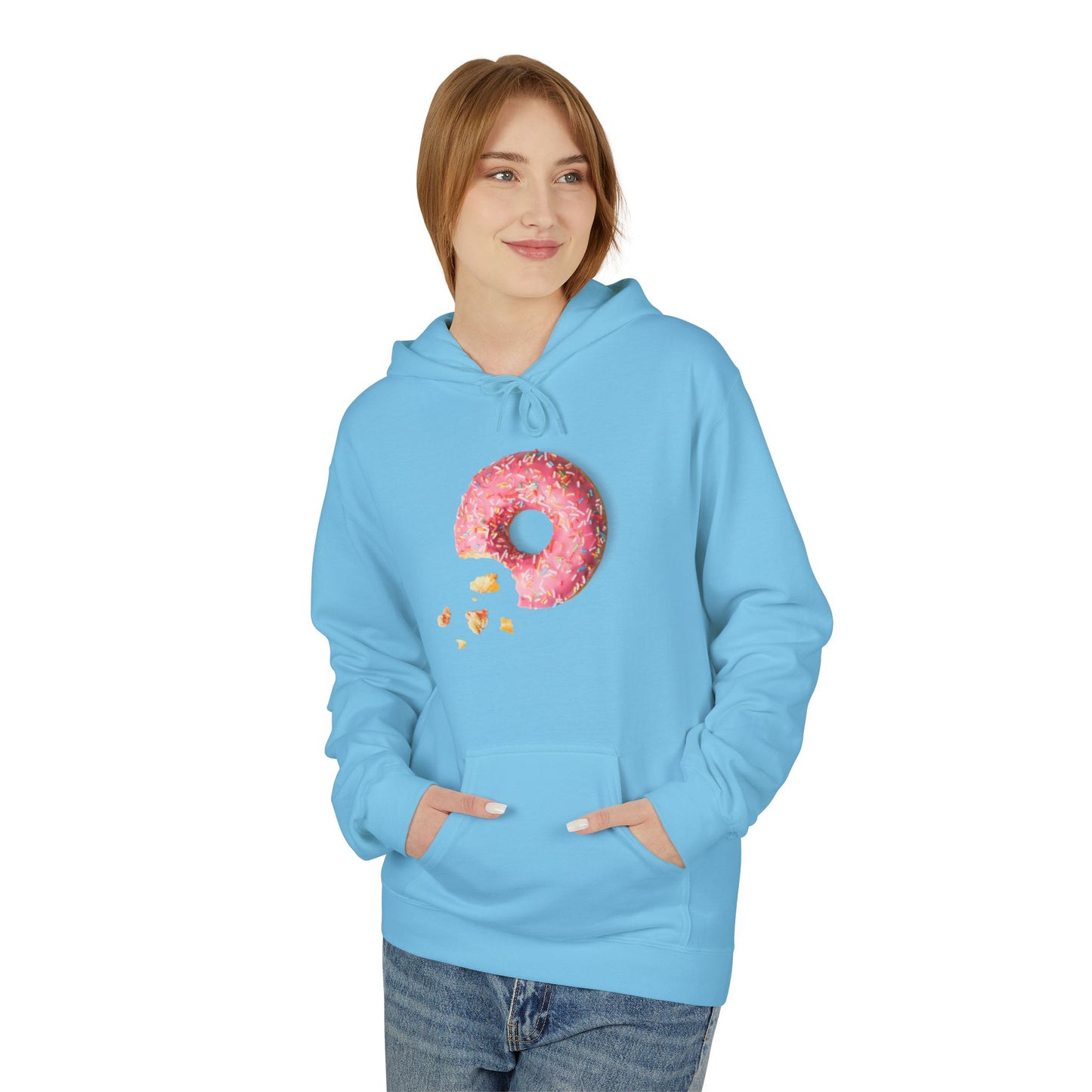 Donut Lover's Fleece Hoodie, Cozy Dessert Apparel, Bakery Gifts, Foodie Fashion, Valentines Day Wear, Unisex Hooded Sweatshirt
