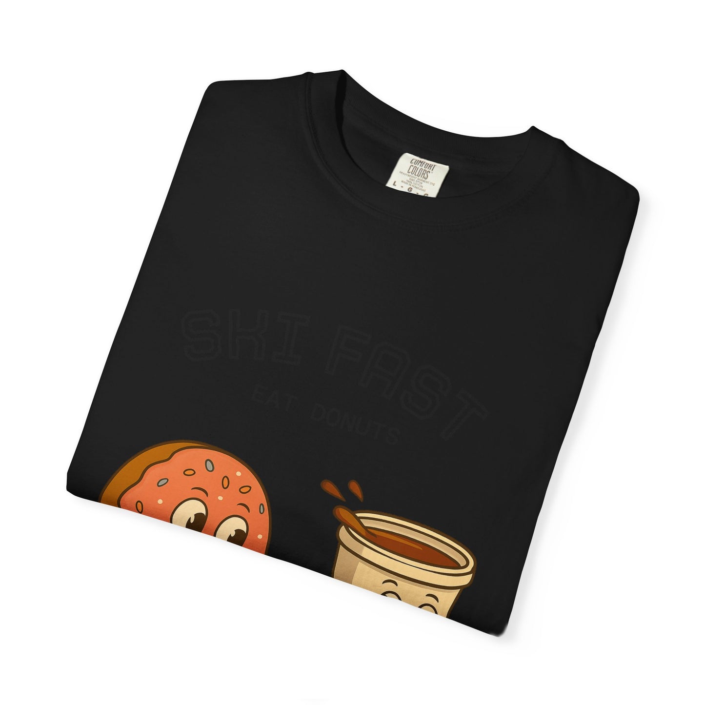 Skiing Donuts T-Shirt, Funny Ski Tee, Unisex Graphic Tee, Winter Apparel, Foodie Gift, Casual Wear