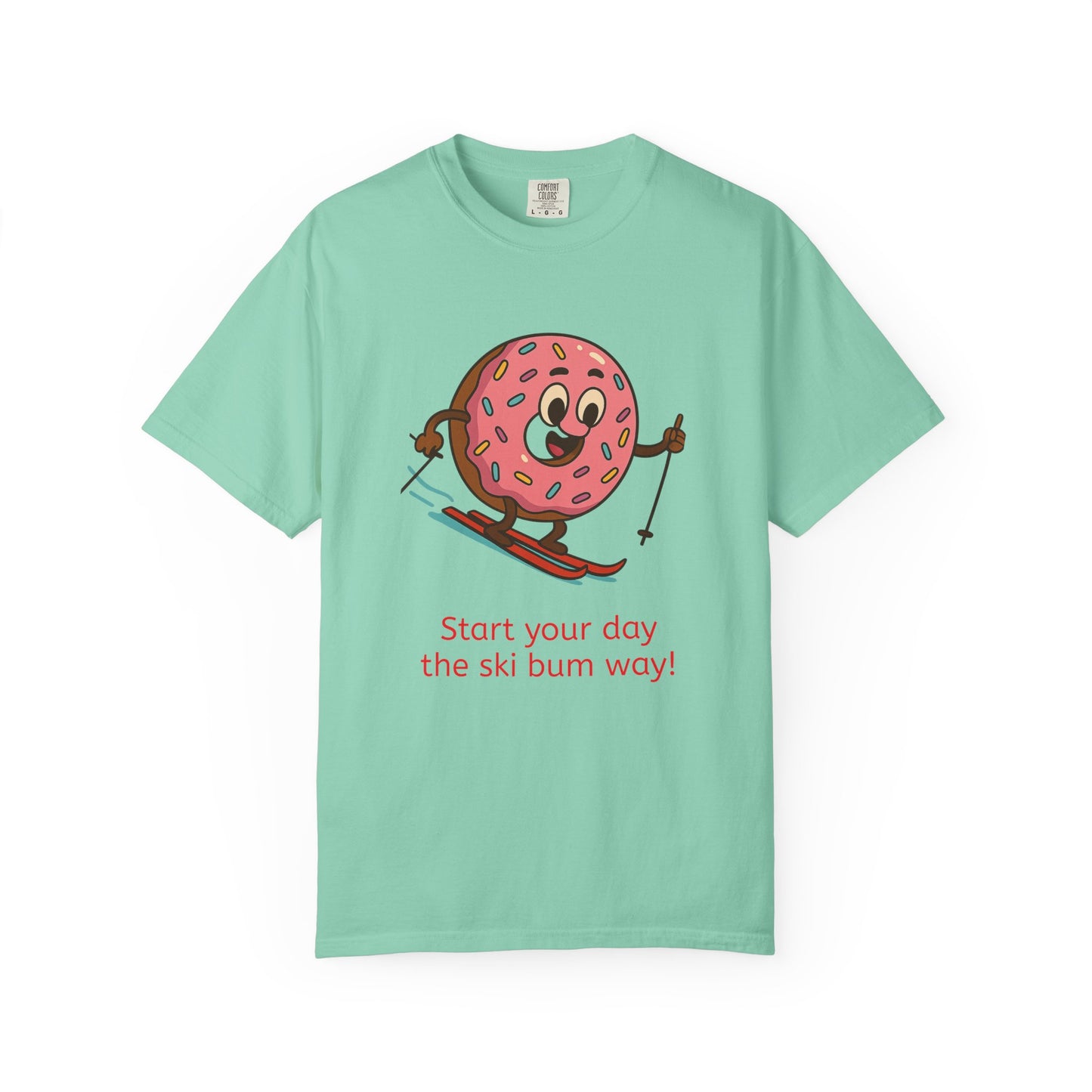 Ski Bum Doughnut T-Shirt, Unisex Tee, Fun Winter Apparel, Skiing Gift, Holiday Shirt
