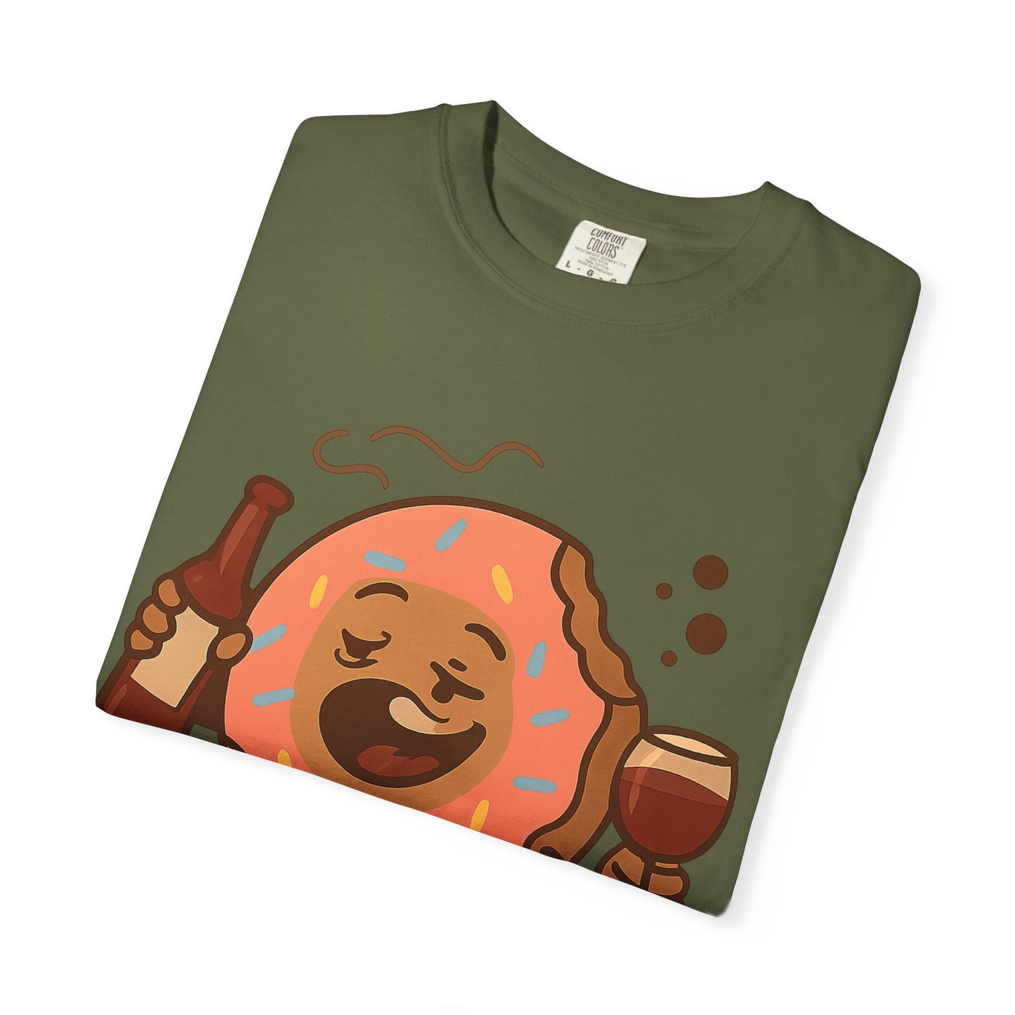 Wine & Donuts Unisex T-shirt - Funny Foodie Humor Tee, Kitchen Lover Gift, Party Wear, Brunch Outing, Drink & Dessert Fun