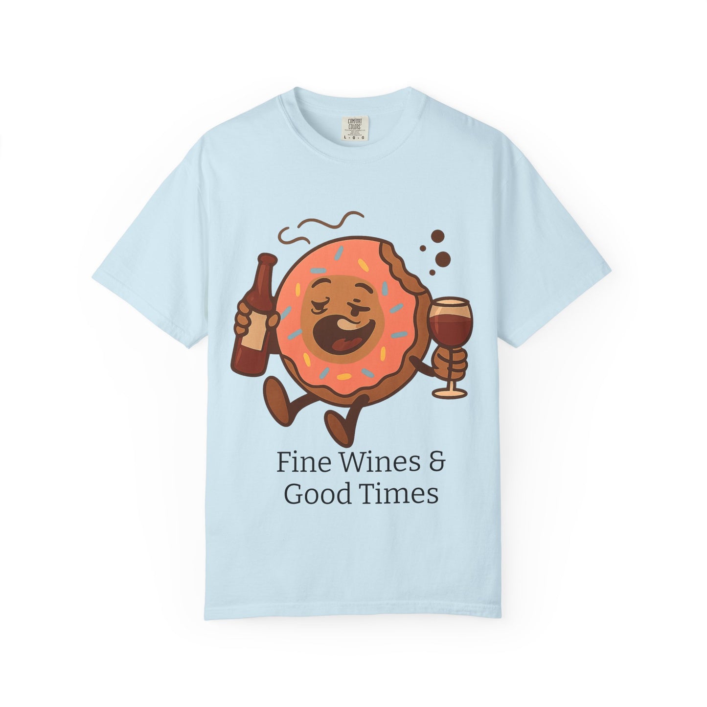 Wine & Donuts Unisex T-shirt - Funny Foodie Humor Tee, Kitchen Lover Gift, Party Wear, Brunch Outing, Drink & Dessert Fun