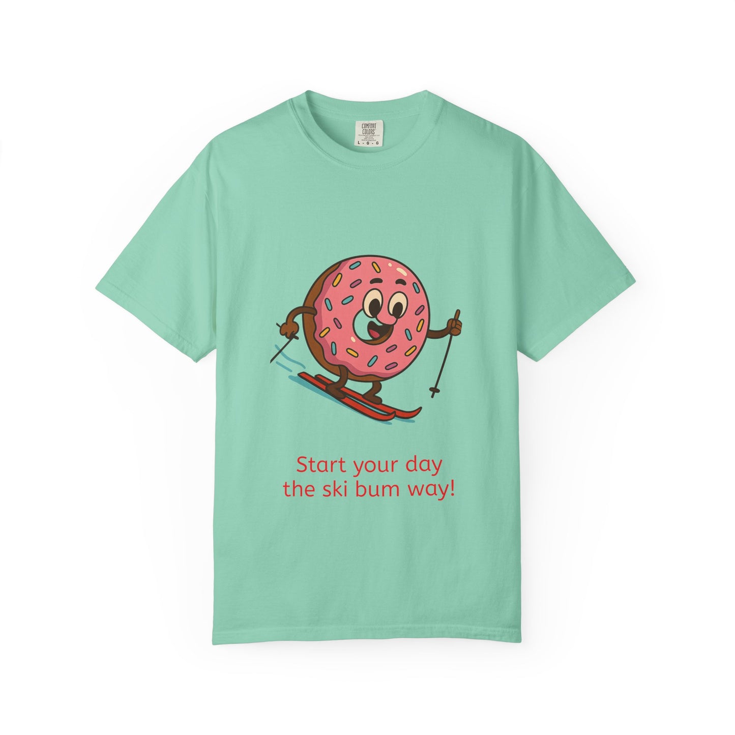 Ski Bum Doughnut T-Shirt, Unisex Tee, Fun Winter Apparel, Skiing Gift, Holiday Shirt