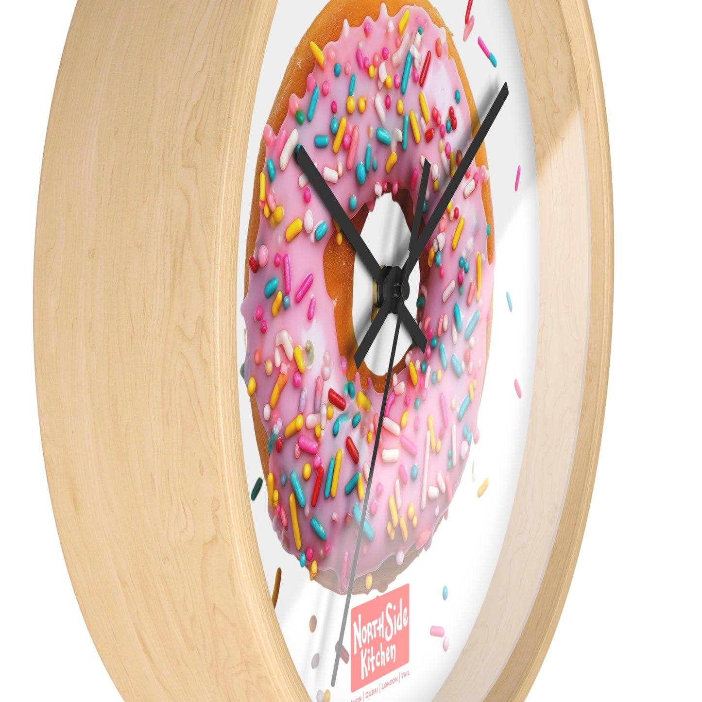 Sweet Treats Wall Clock - Pink Donut Decor, Kitchen Wall Art, Gift for Foodies, Bakery Decor, Sweet Tooth