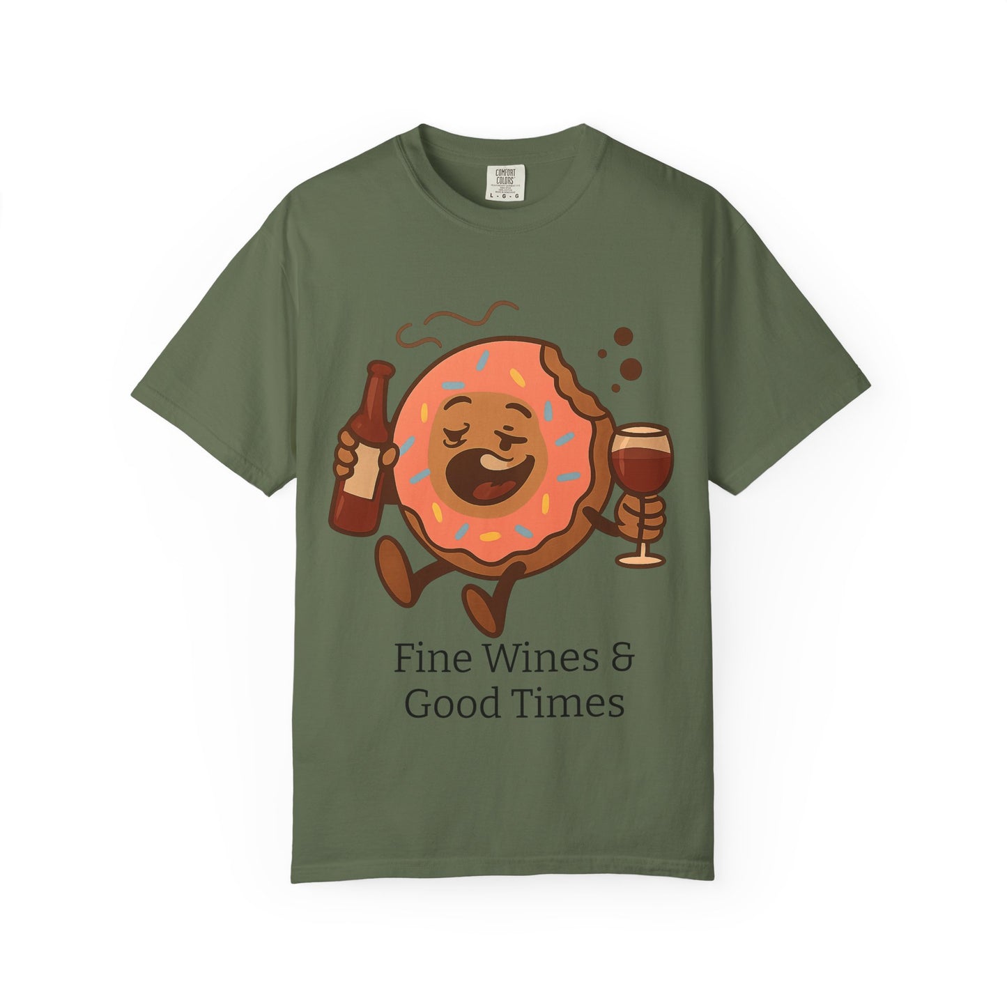 Wine & Donuts Unisex T-shirt - Funny Foodie Humor Tee, Kitchen Lover Gift, Party Wear, Brunch Outing, Drink & Dessert Fun