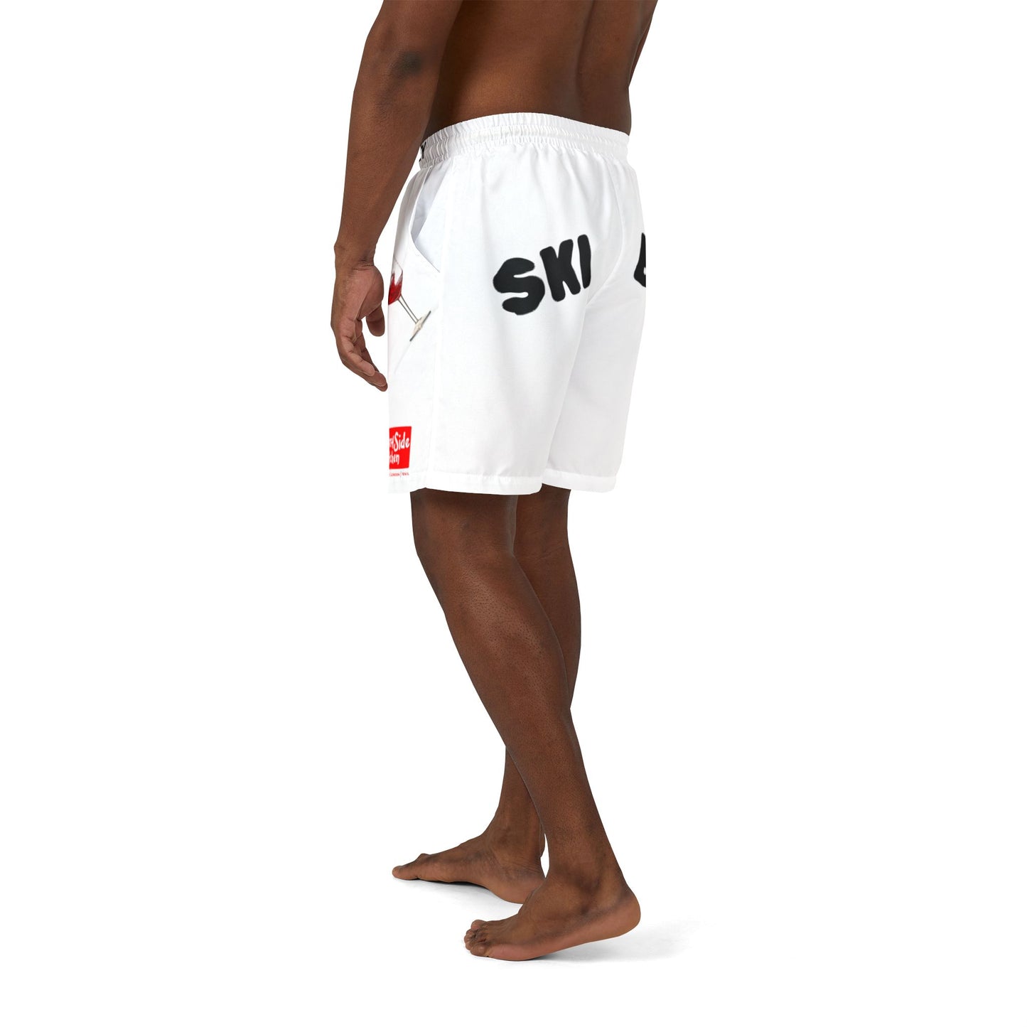 Sunny Side Ski Bum Swim Shorts for Summer, Beachwear, Vacation Essentials, Gift for Food Lovers, Pool Party
