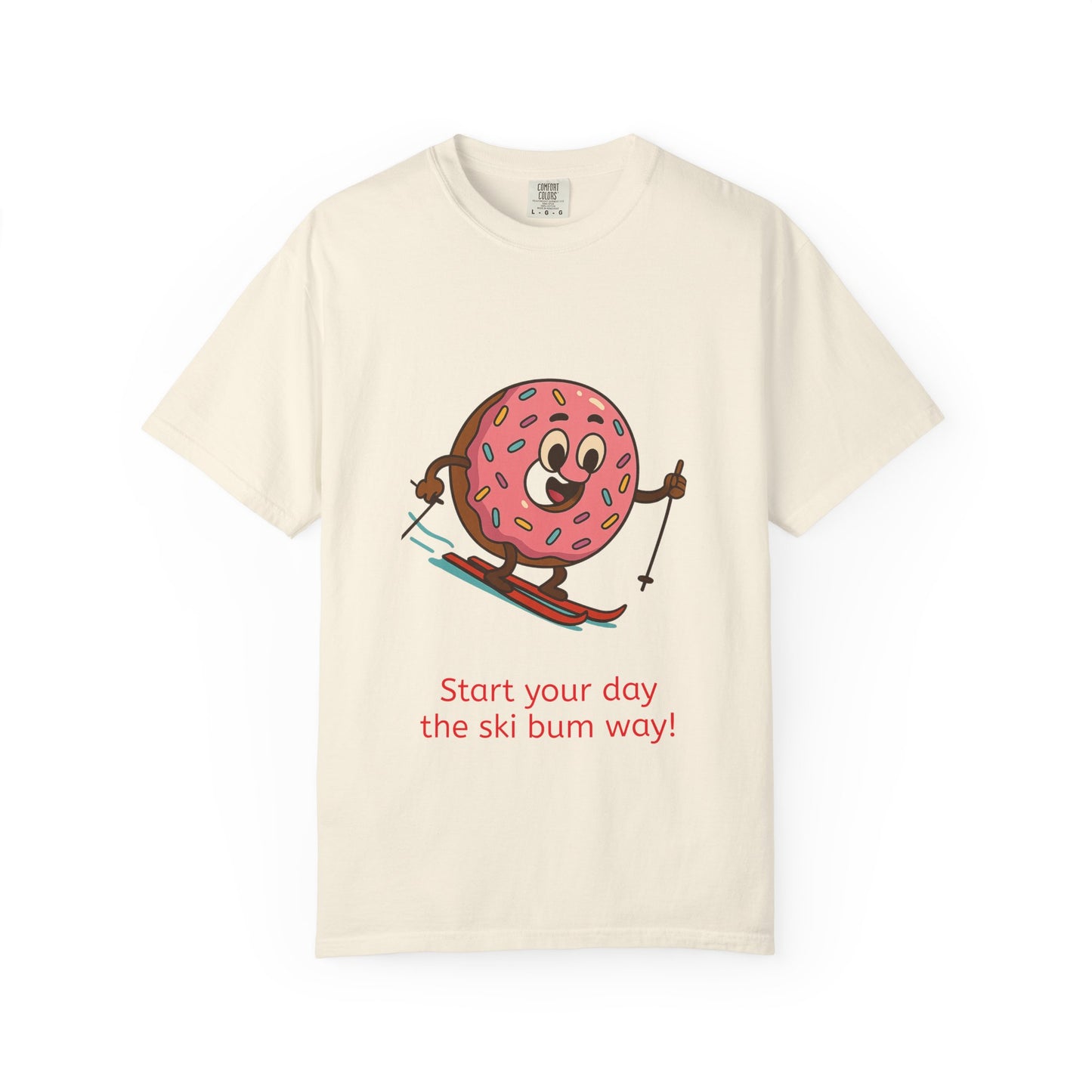 Ski Bum Doughnut T-Shirt, Unisex Tee, Fun Winter Apparel, Skiing Gift, Holiday Shirt