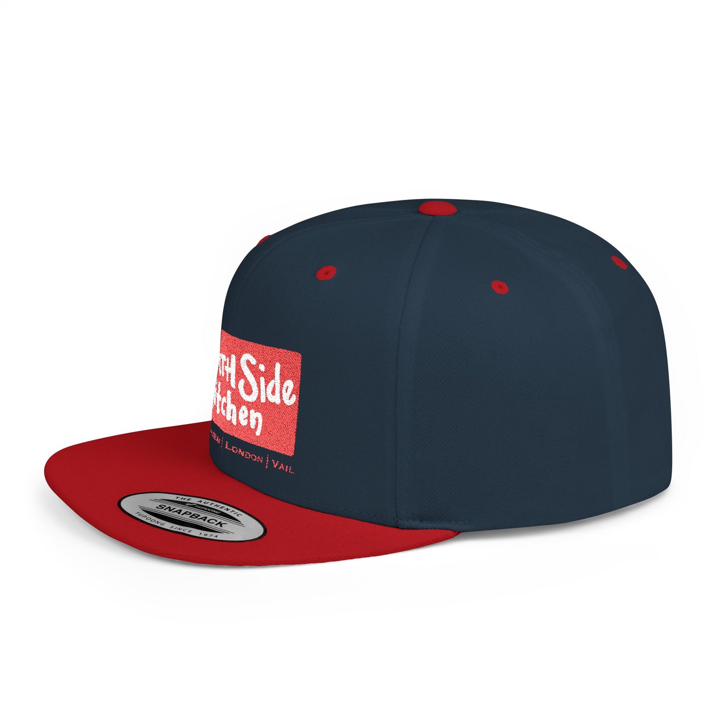 North Side Kitchen Flat Bill Snapback Hat | Urban Streetwear, Casual Style, Gift for Chefs, Trendy Accessory, Everyday Wear