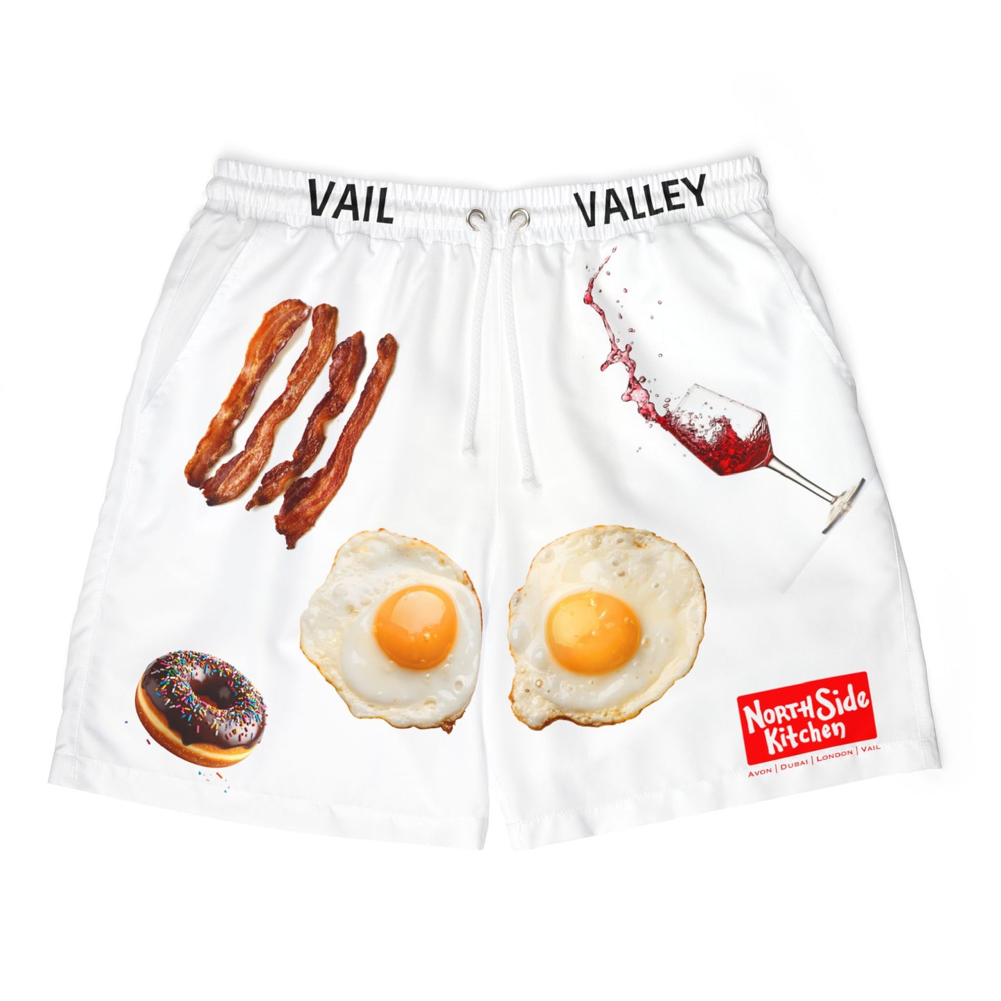 Sunny Side Ski Bum Swim Shorts for Summer, Beachwear, Vacation Essentials, Gift for Food Lovers, Pool Party