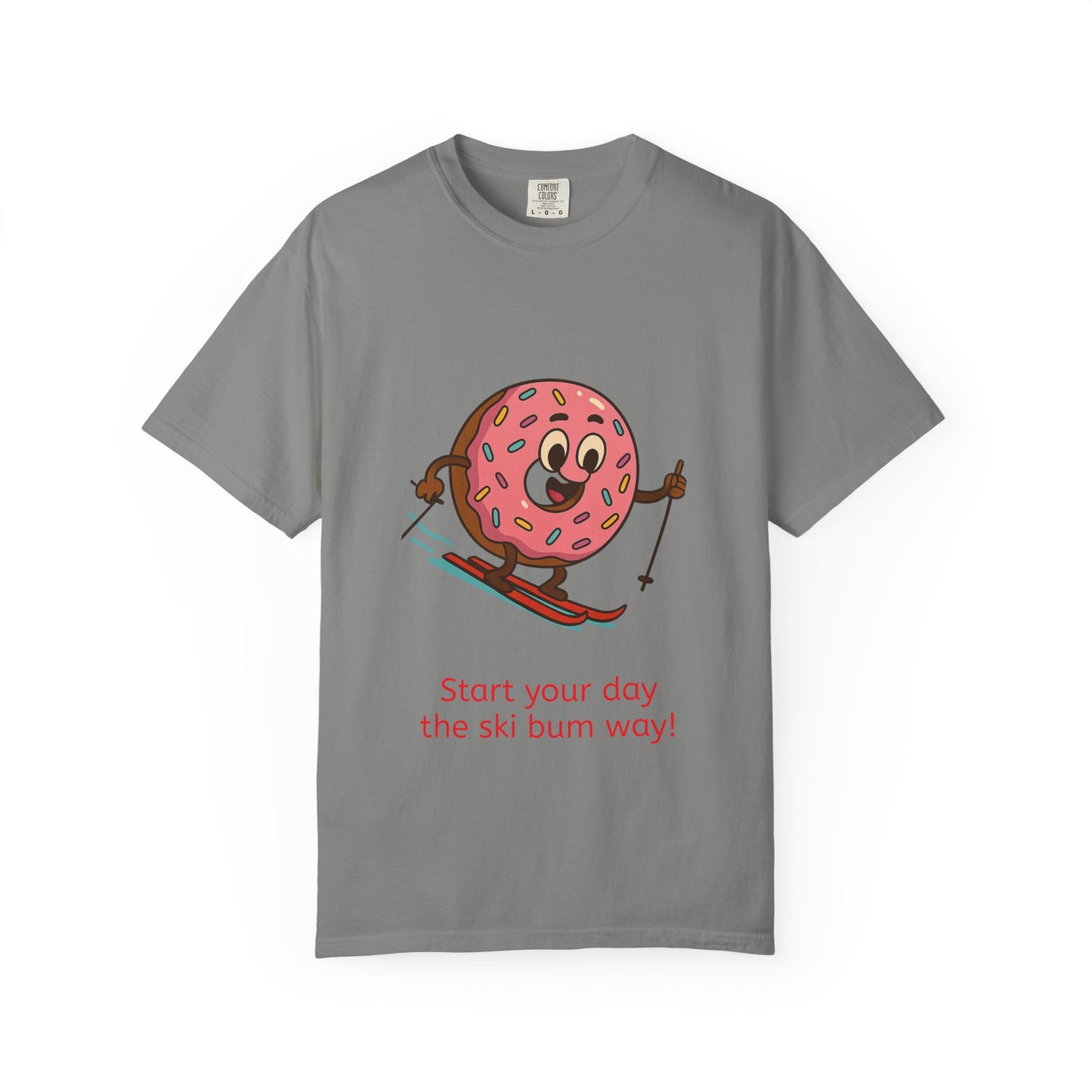 Ski Bum Doughnut T-Shirt, Unisex Tee, Fun Winter Apparel, Skiing Gift, Holiday Shirt