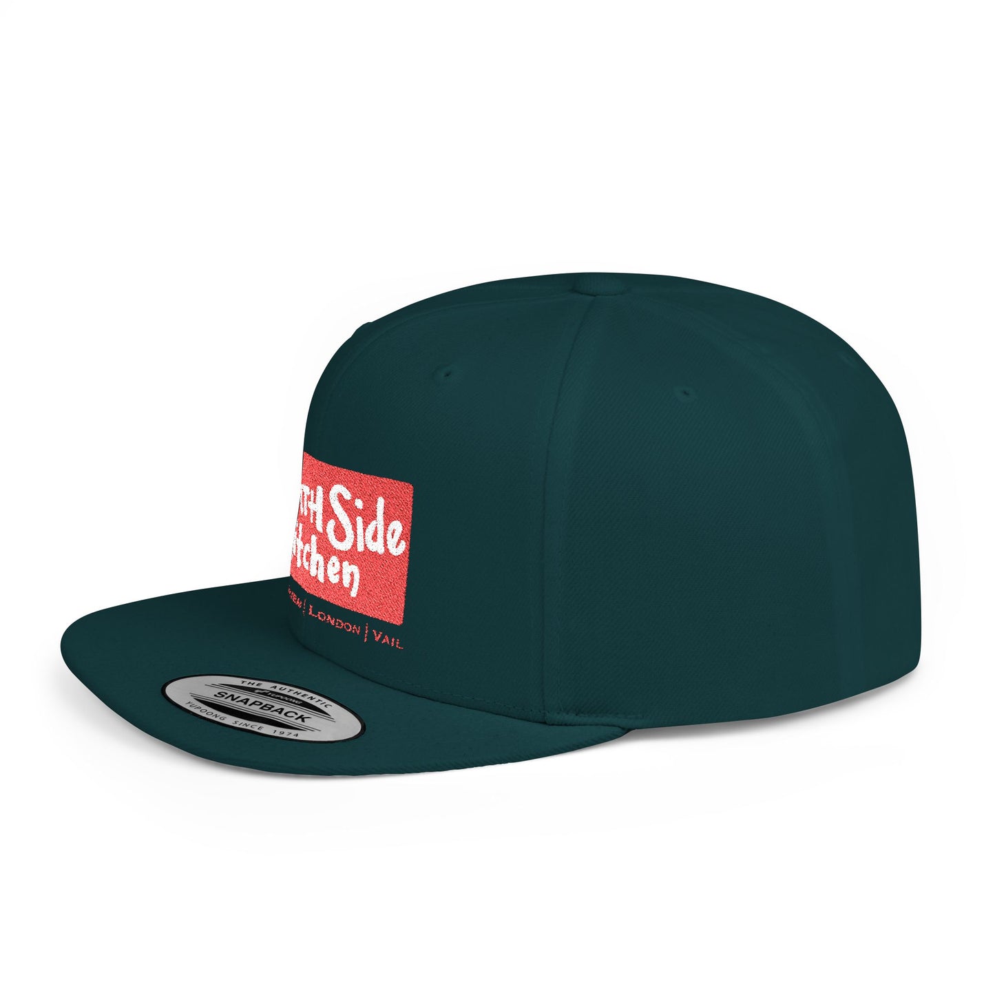 North Side Kitchen Flat Bill Snapback Hat | Urban Streetwear, Casual Style, Gift for Chefs, Trendy Accessory, Everyday Wear