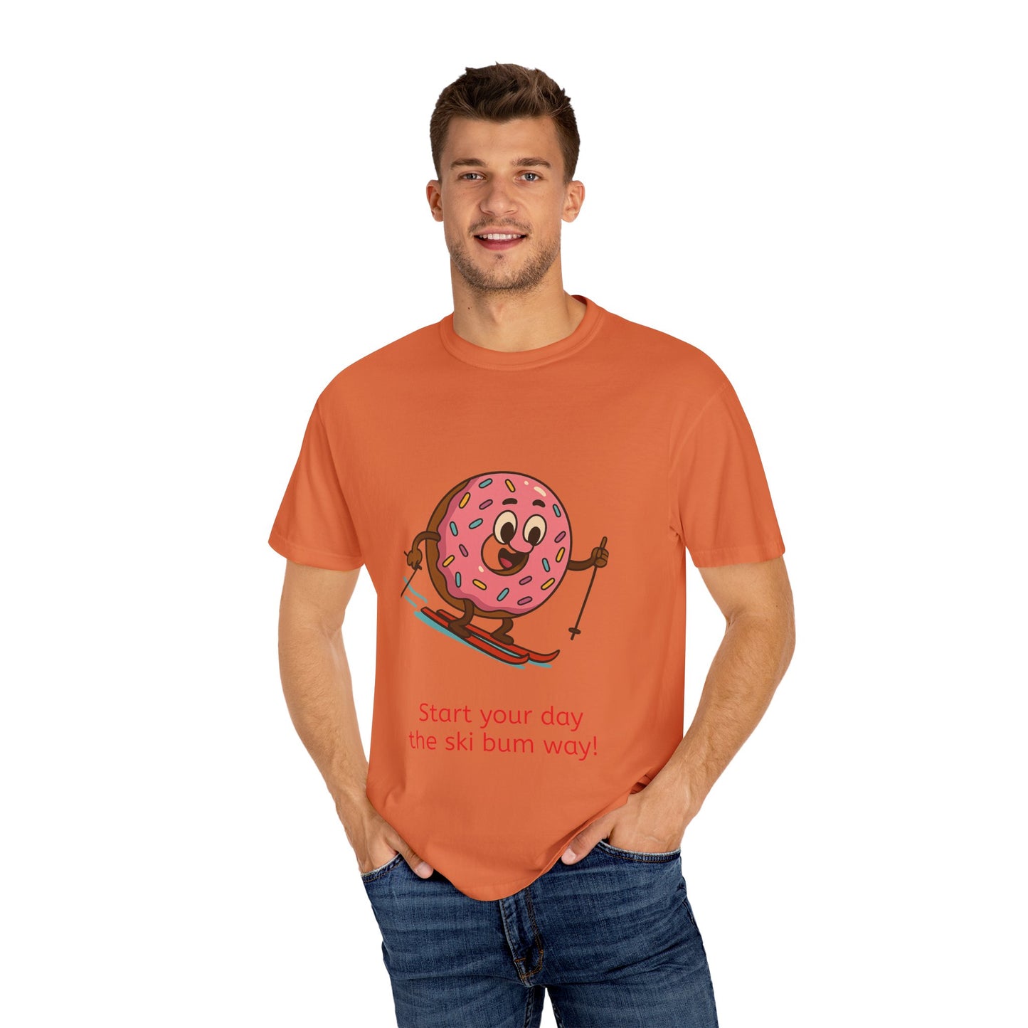 Ski Bum Doughnut T-Shirt, Unisex Tee, Fun Winter Apparel, Skiing Gift, Holiday Shirt