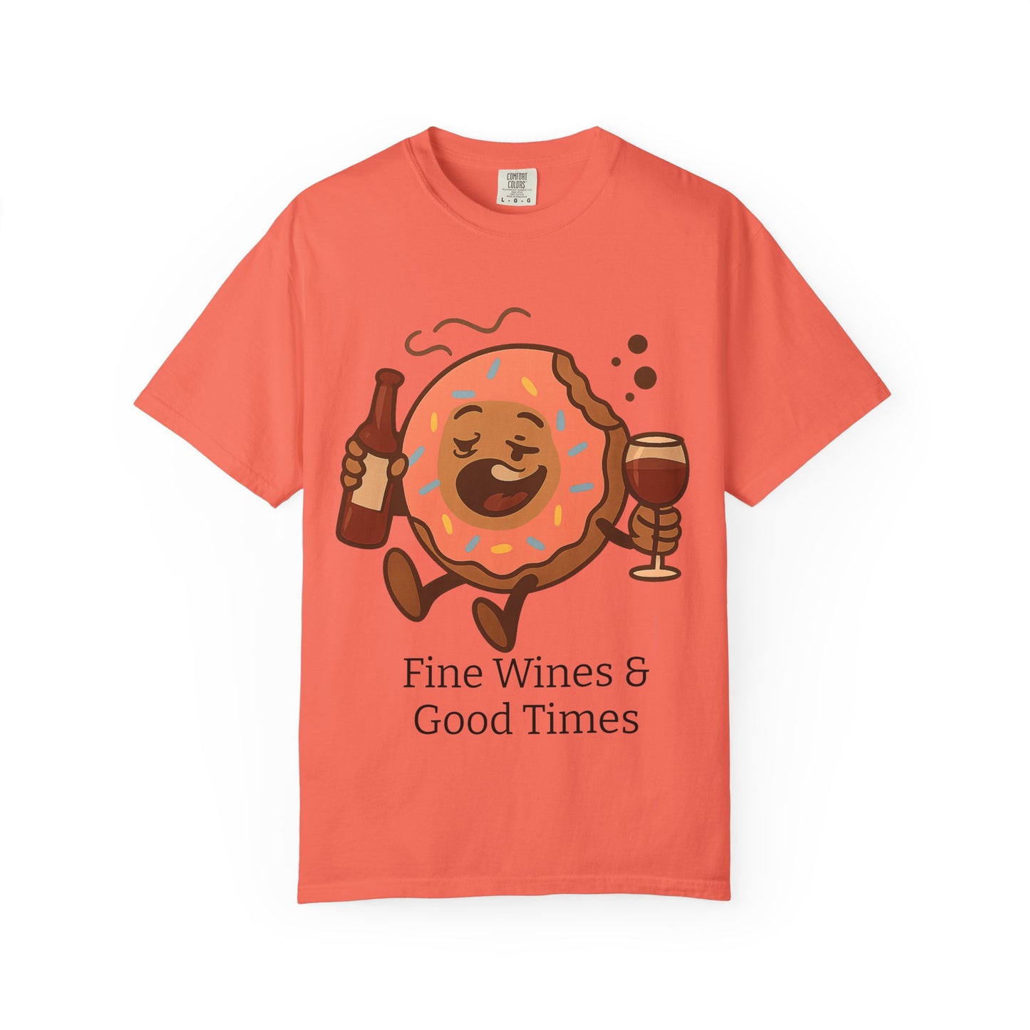 Wine & Donuts Unisex T-shirt - Funny Foodie Humor Tee, Kitchen Lover Gift, Party Wear, Brunch Outing, Drink & Dessert Fun