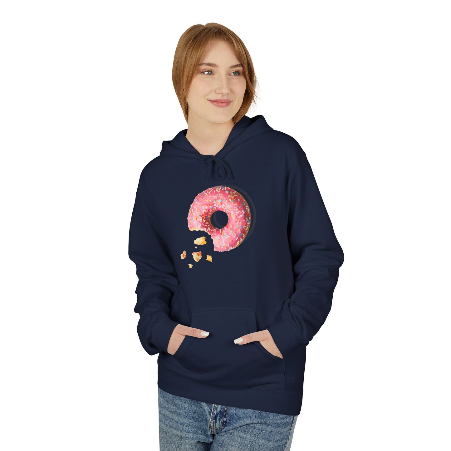 Donut Lover's Fleece Hoodie, Cozy Dessert Apparel, Bakery Gifts, Foodie Fashion, Valentines Day Wear, Unisex Hooded Sweatshirt