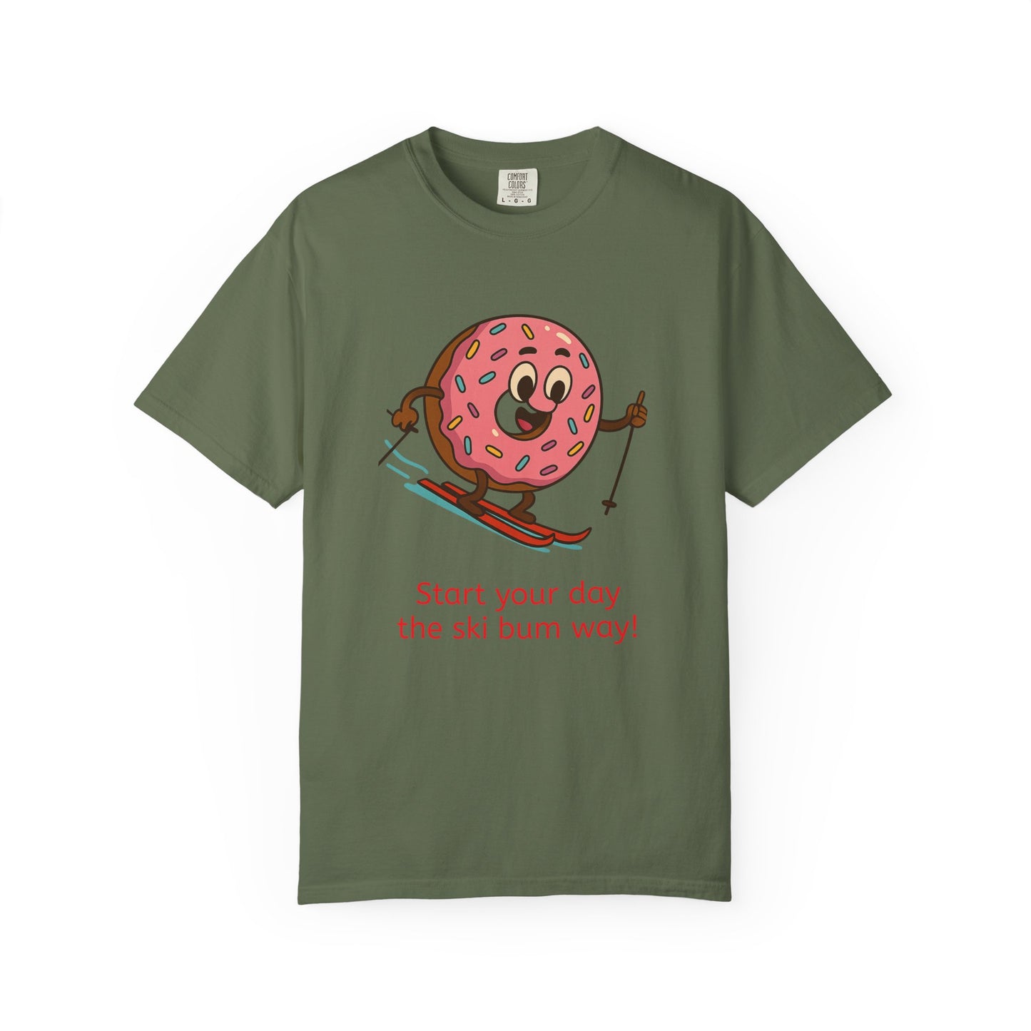 Ski Bum Doughnut T-Shirt, Unisex Tee, Fun Winter Apparel, Skiing Gift, Holiday Shirt