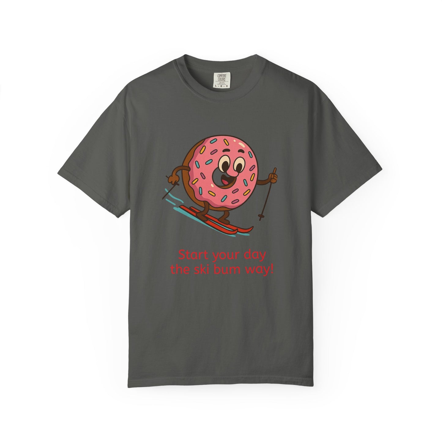 Ski Bum Doughnut T-Shirt, Unisex Tee, Fun Winter Apparel, Skiing Gift, Holiday Shirt