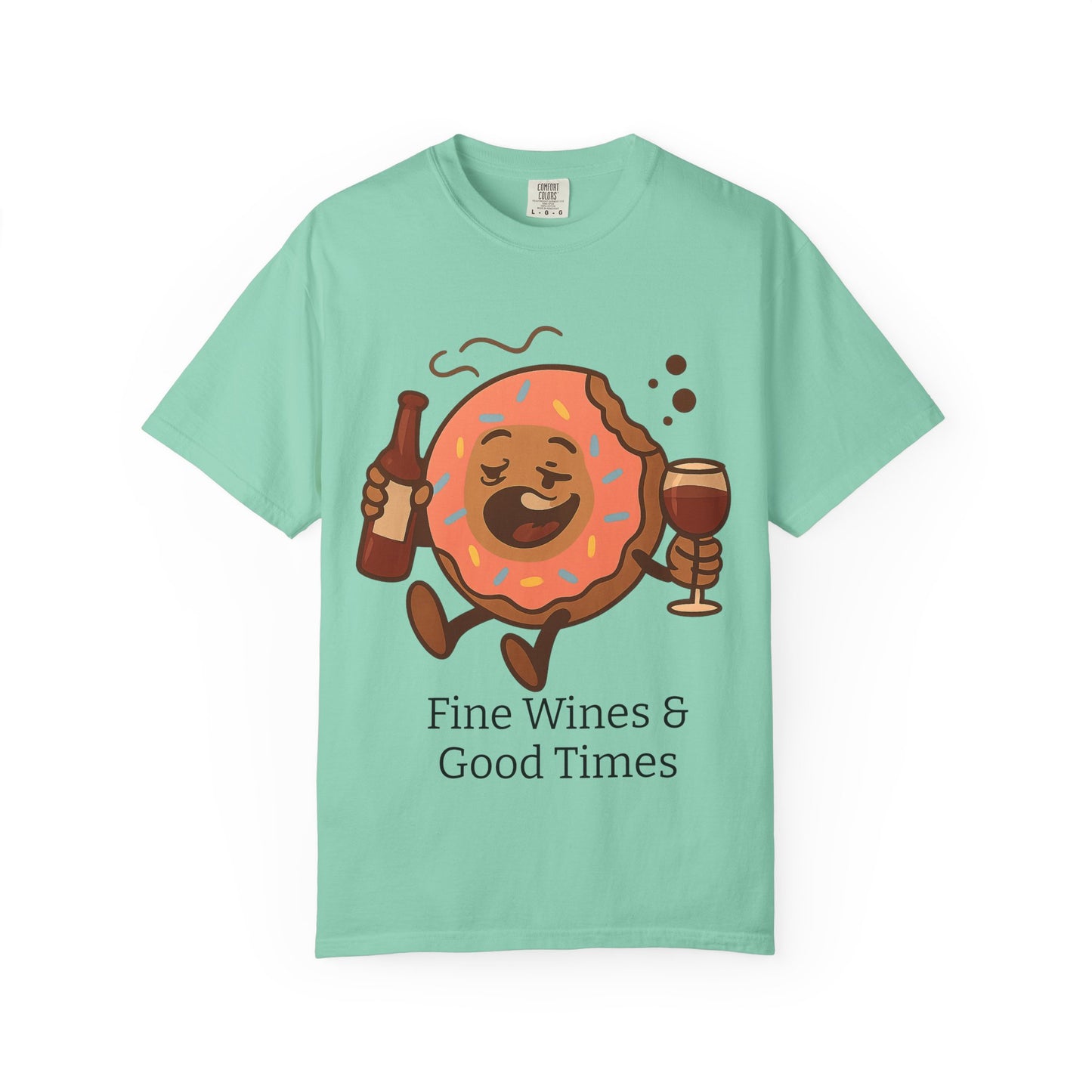Wine & Donuts Unisex T-shirt - Funny Foodie Humor Tee, Kitchen Lover Gift, Party Wear, Brunch Outing, Drink & Dessert Fun