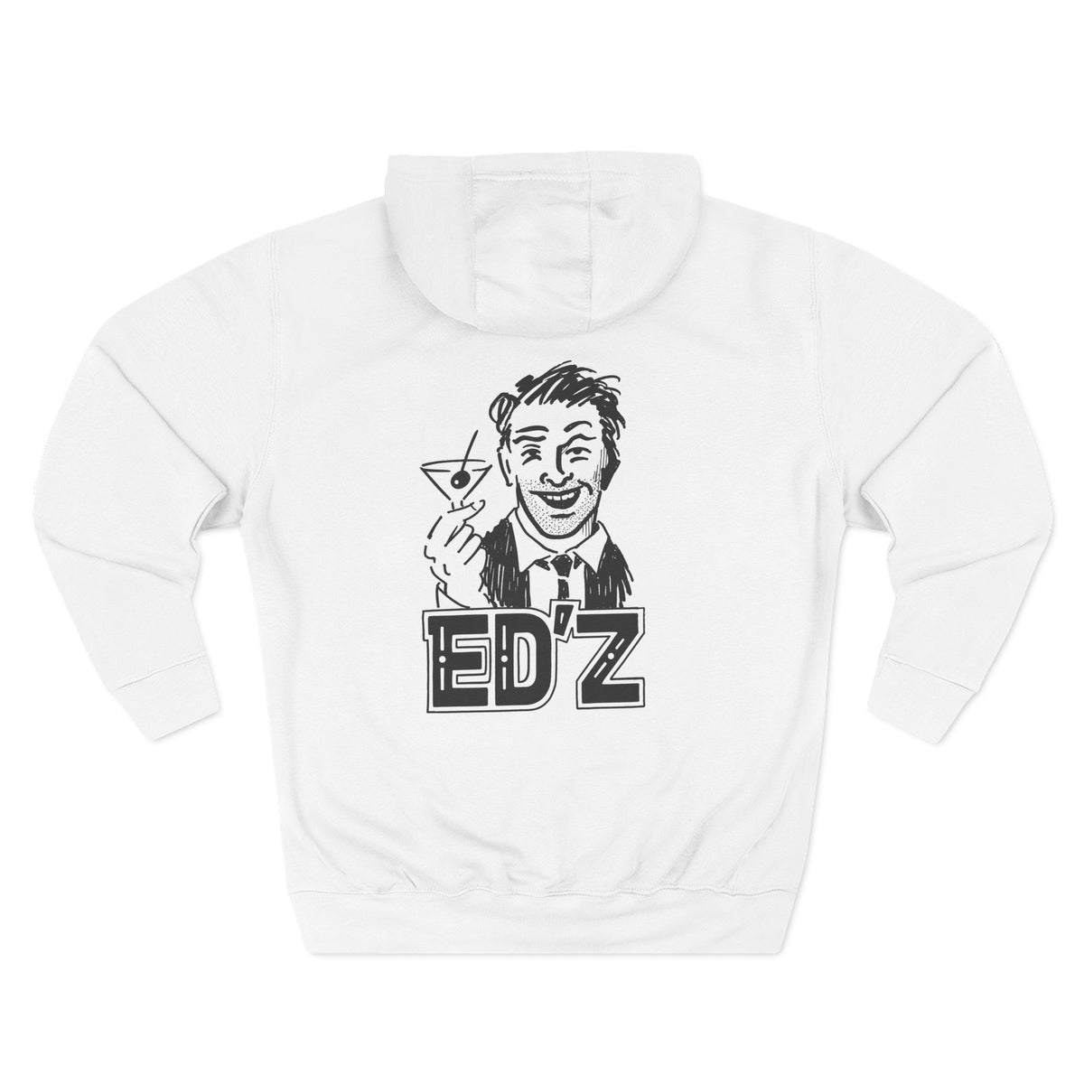 EDZ Martini Logo Hoodie — Retro Bar Graphic Fleece Hoodie