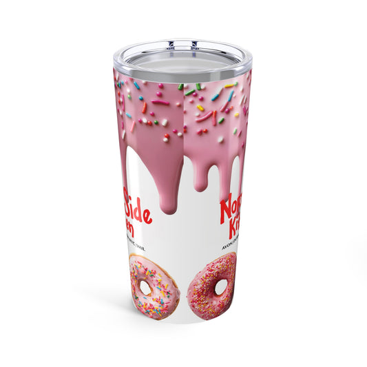 Colorful Donut Tumbler 20oz, Fun Travel Cup, Sweet Gift for Foodies, Birthday Party Favor, Summer Picnic Drinkware