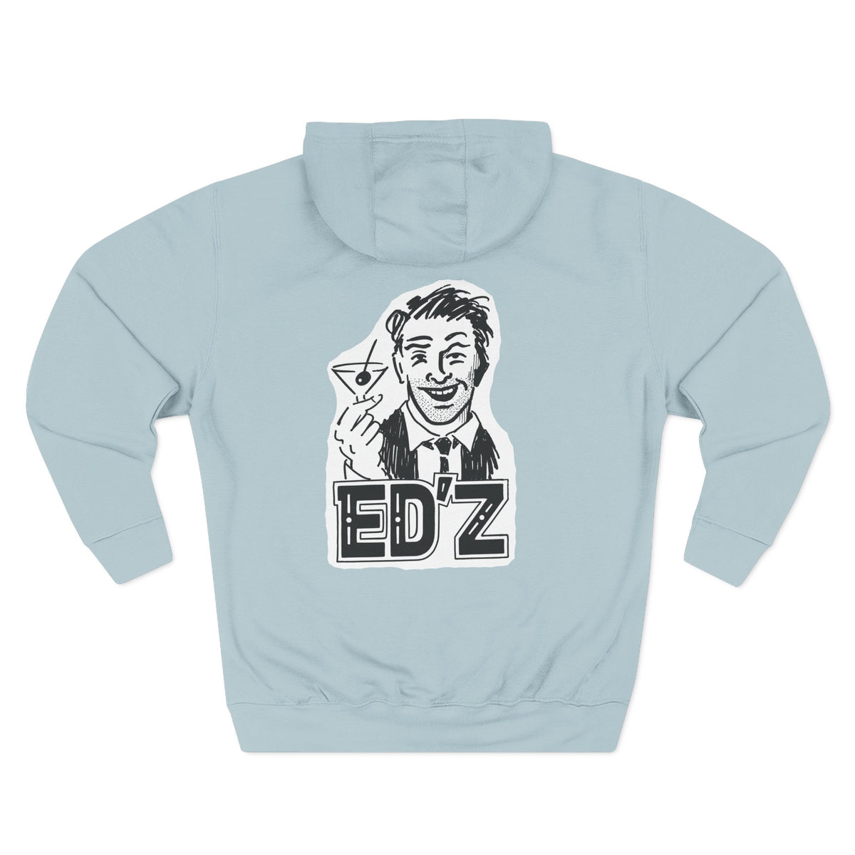 EDZ Martini Logo Hoodie — Retro Bar Graphic Fleece Hoodie